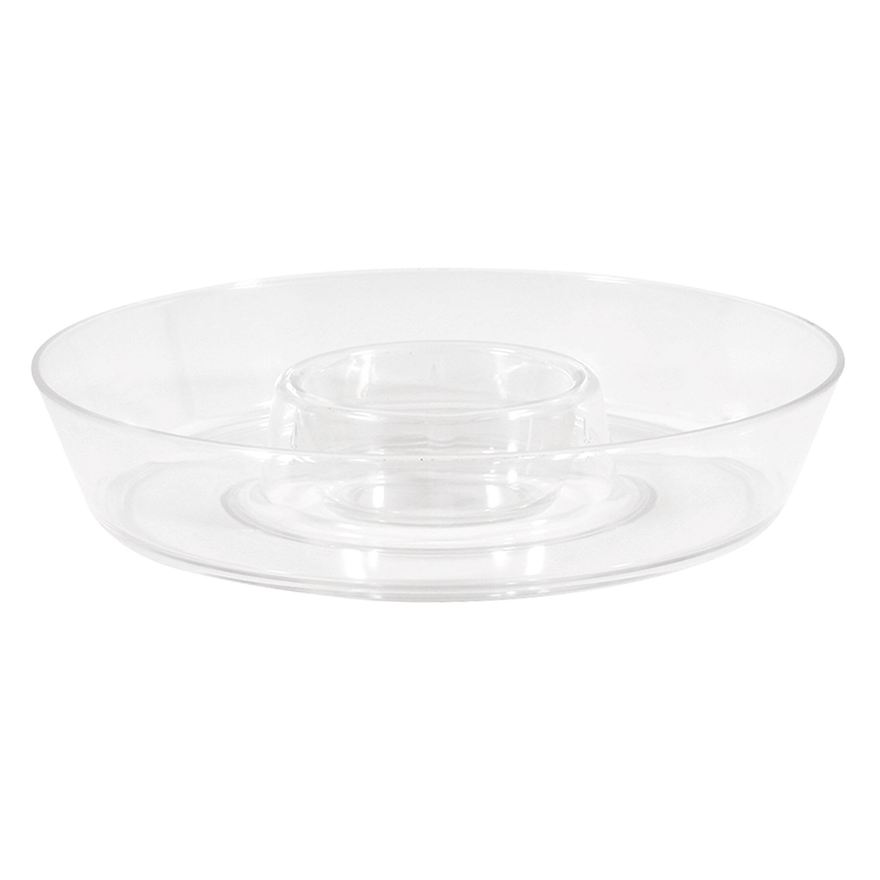 Clear Acrylic Chip & Dip Platter, 13"