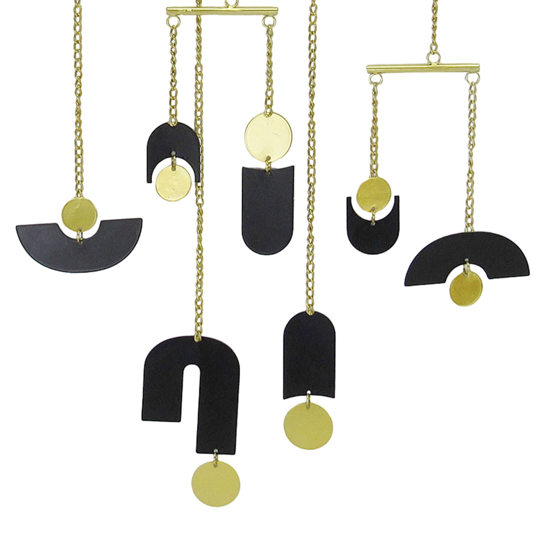 Crosby St. Black & Gold Metal Wind Chime, 19"