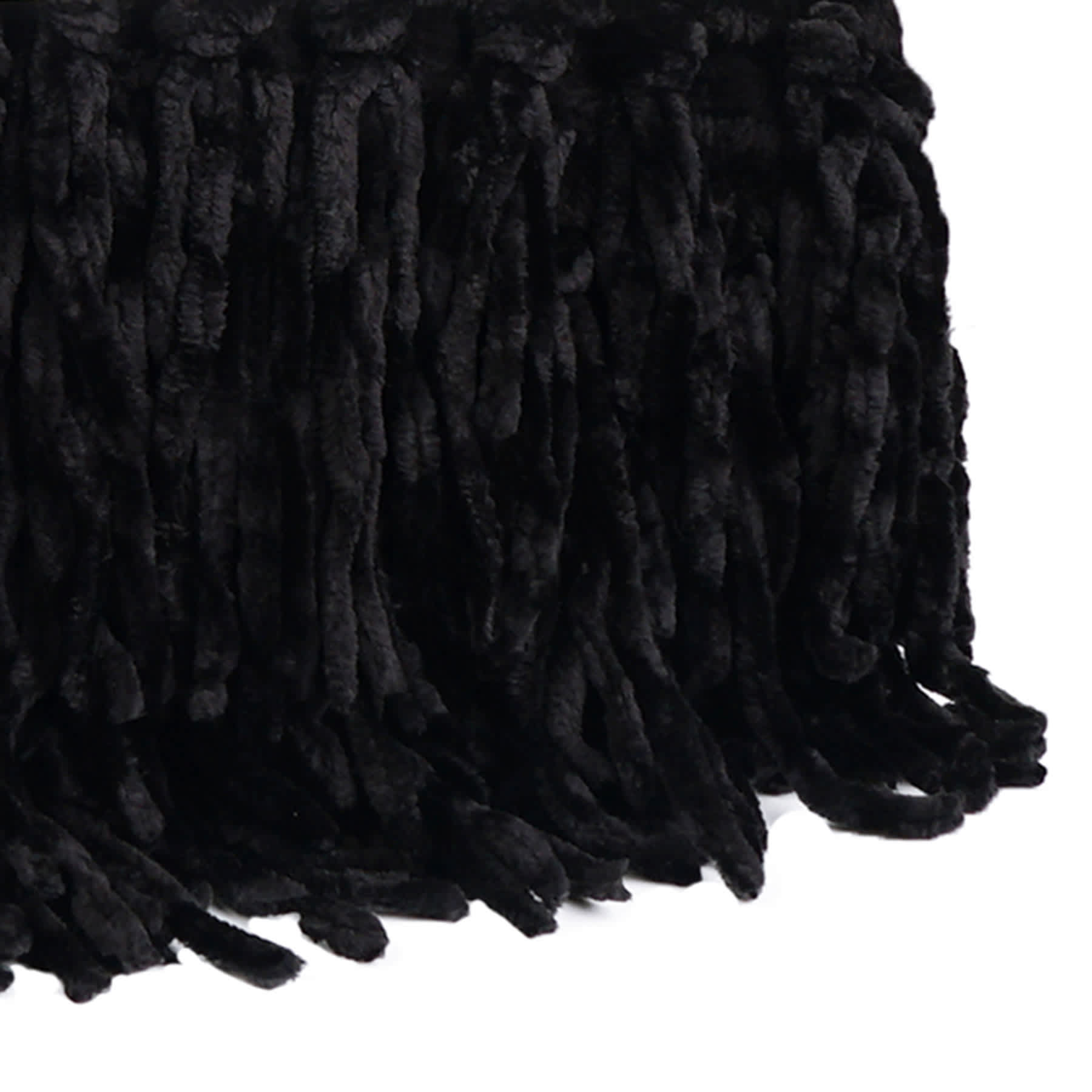 Black Fringe Throw Blanket, 50x60