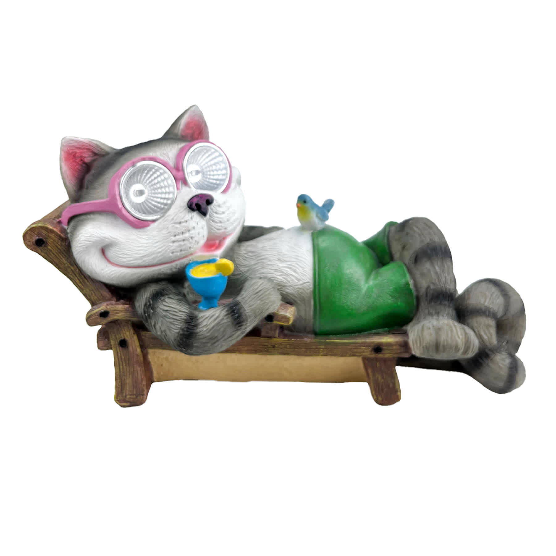 Solar Cat Outdoor Garden Statue