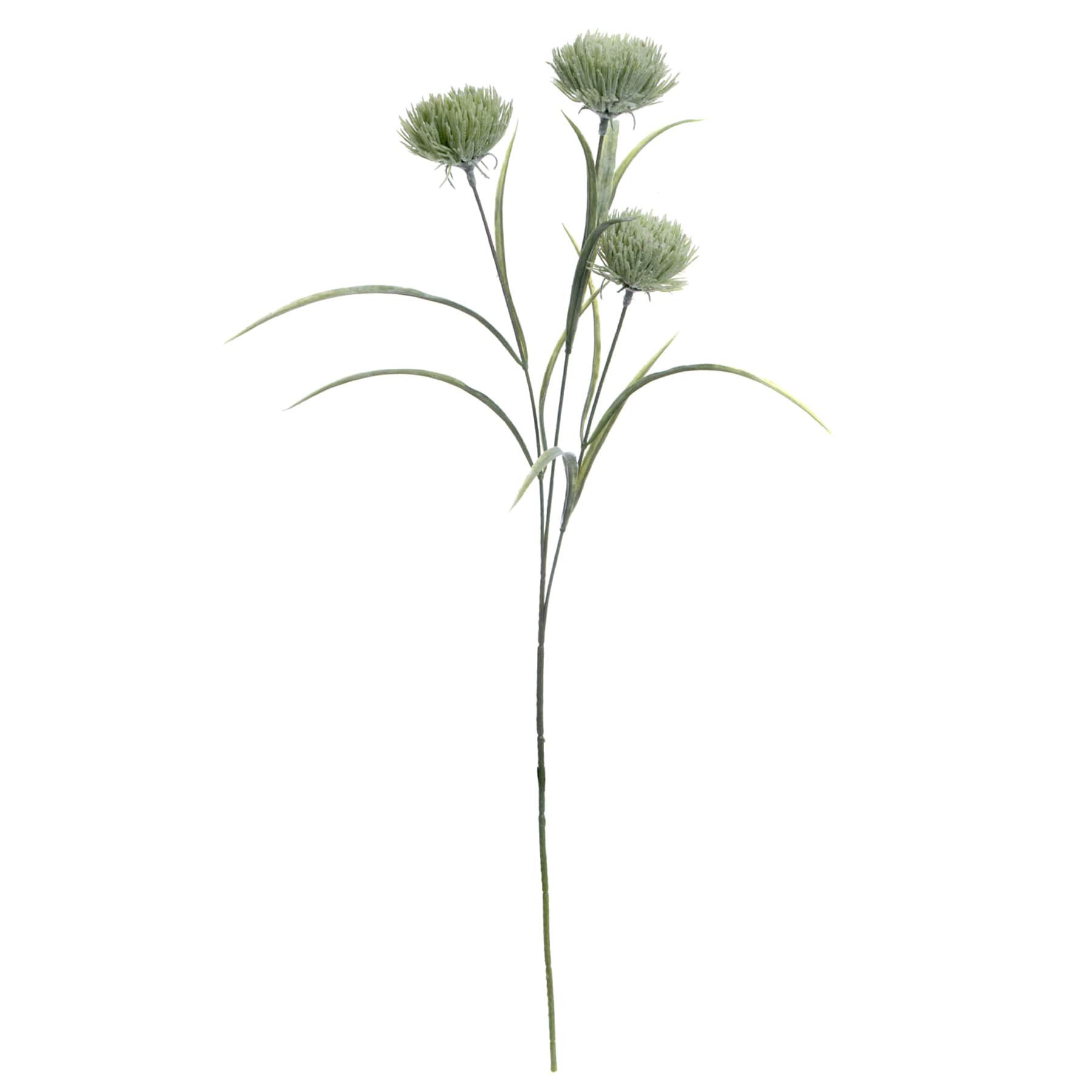3-Bulb Green Thistle Floral Spray, 28"
