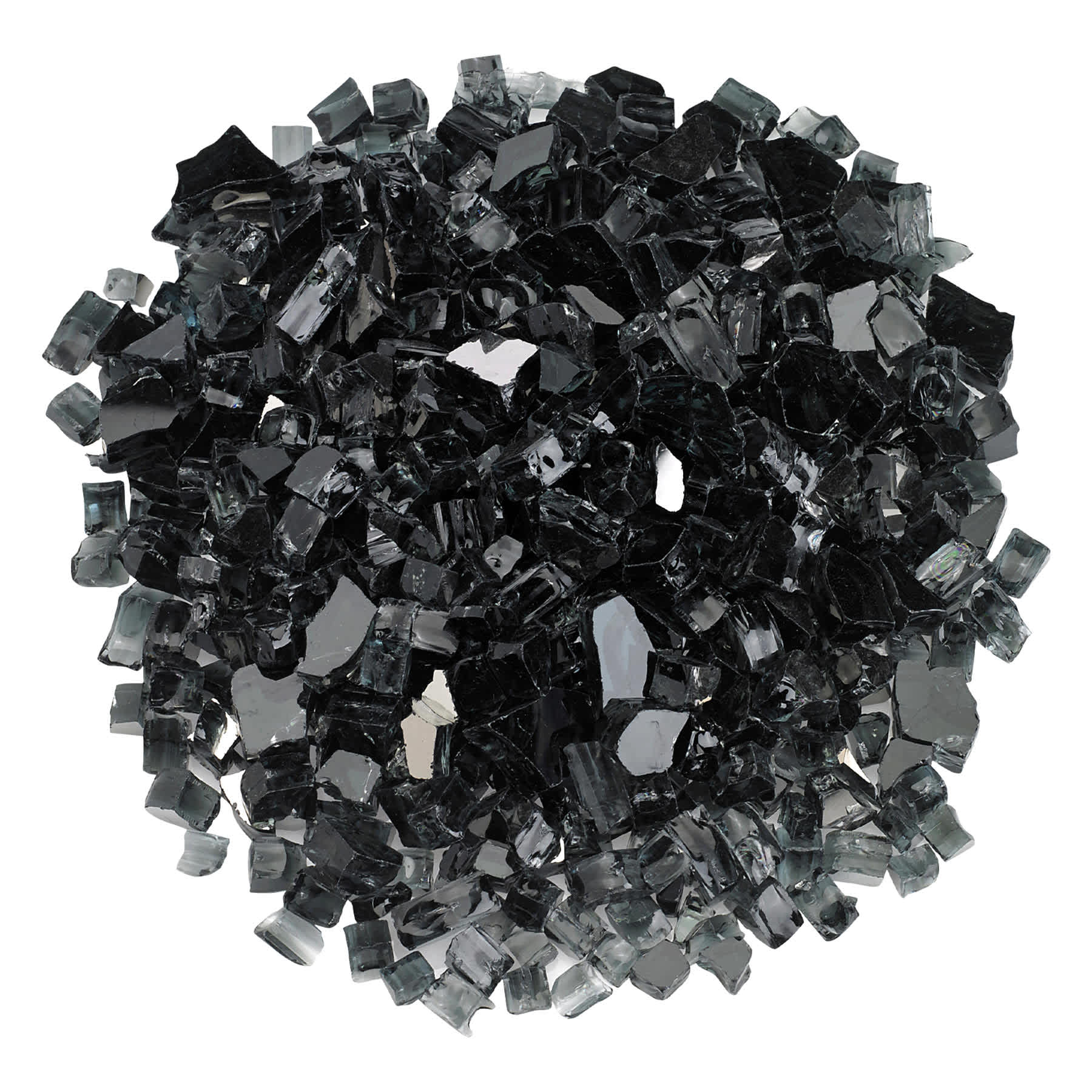Black Thick Reflective Fire Glass, 5.5"