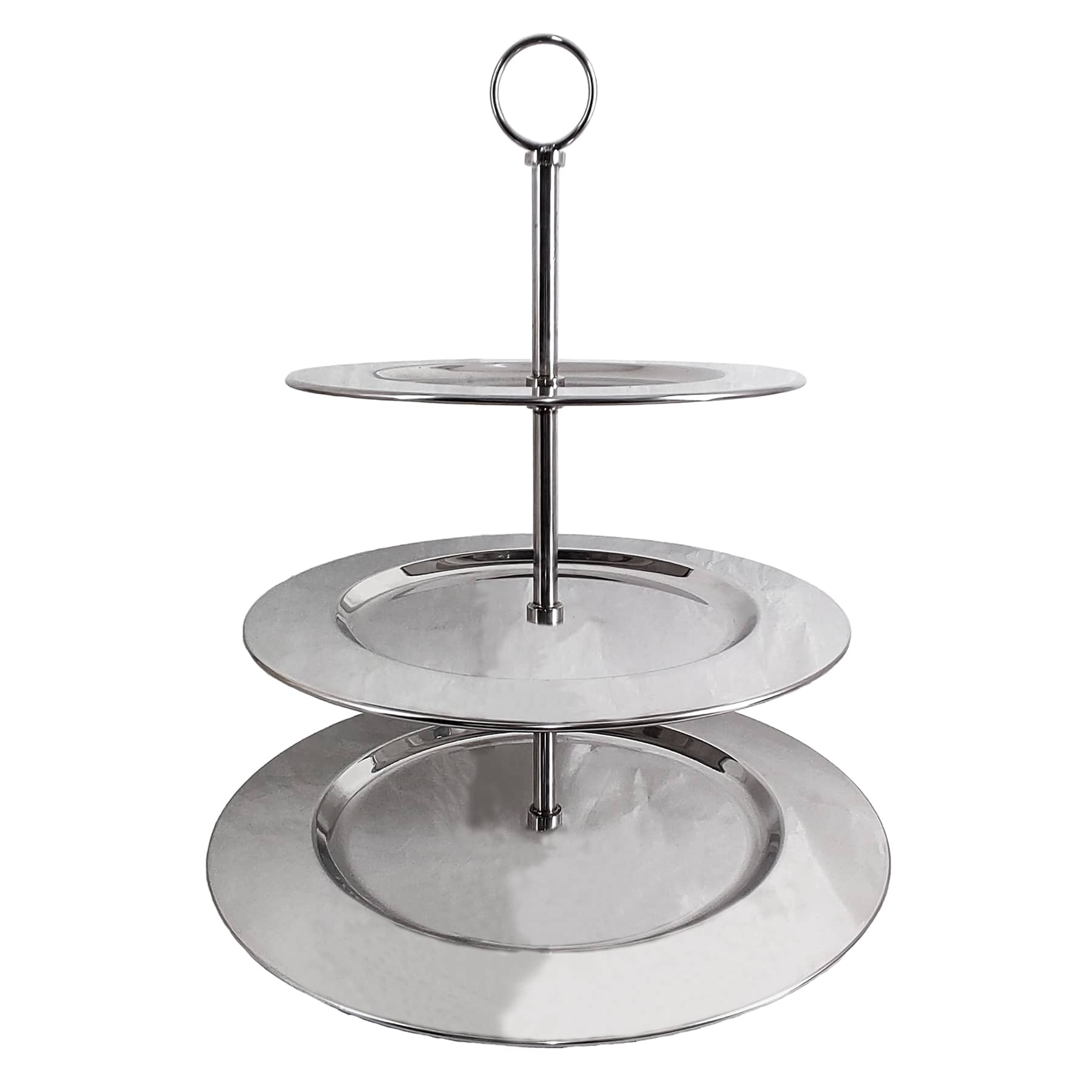 Silver 3-Tier Round Wedding Server