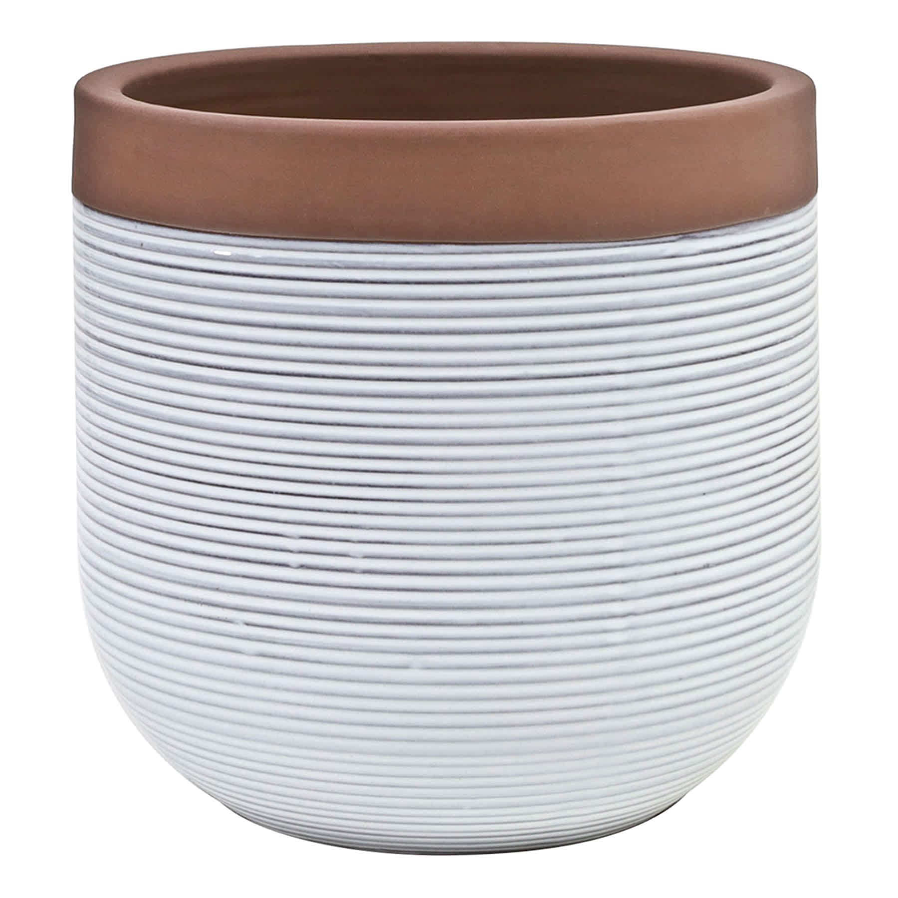 Honeybloom White Calista Ceramic Outdoor Planter, Large