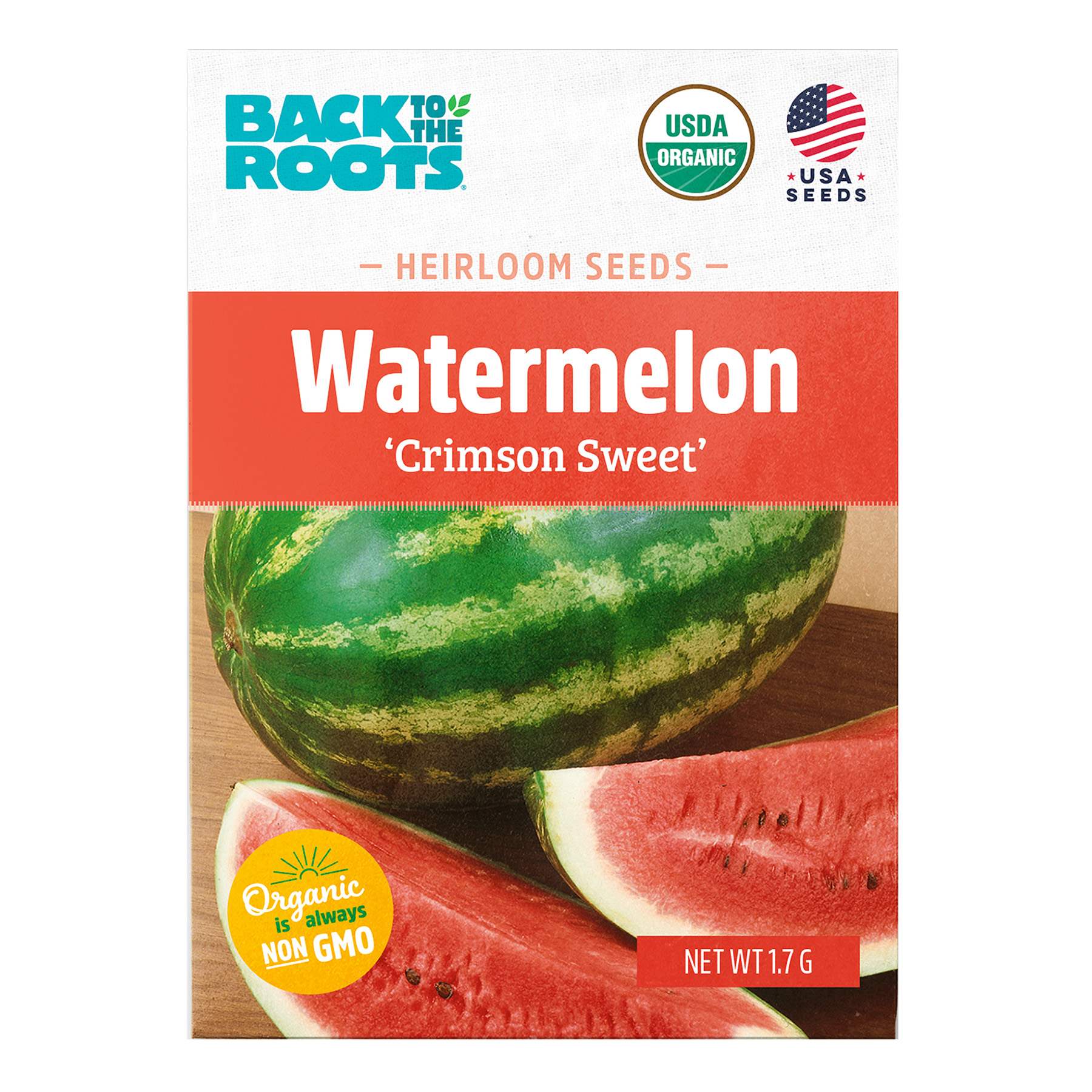 Back to Roots Heirloom Seeds, Watermelon Crimson Sweet