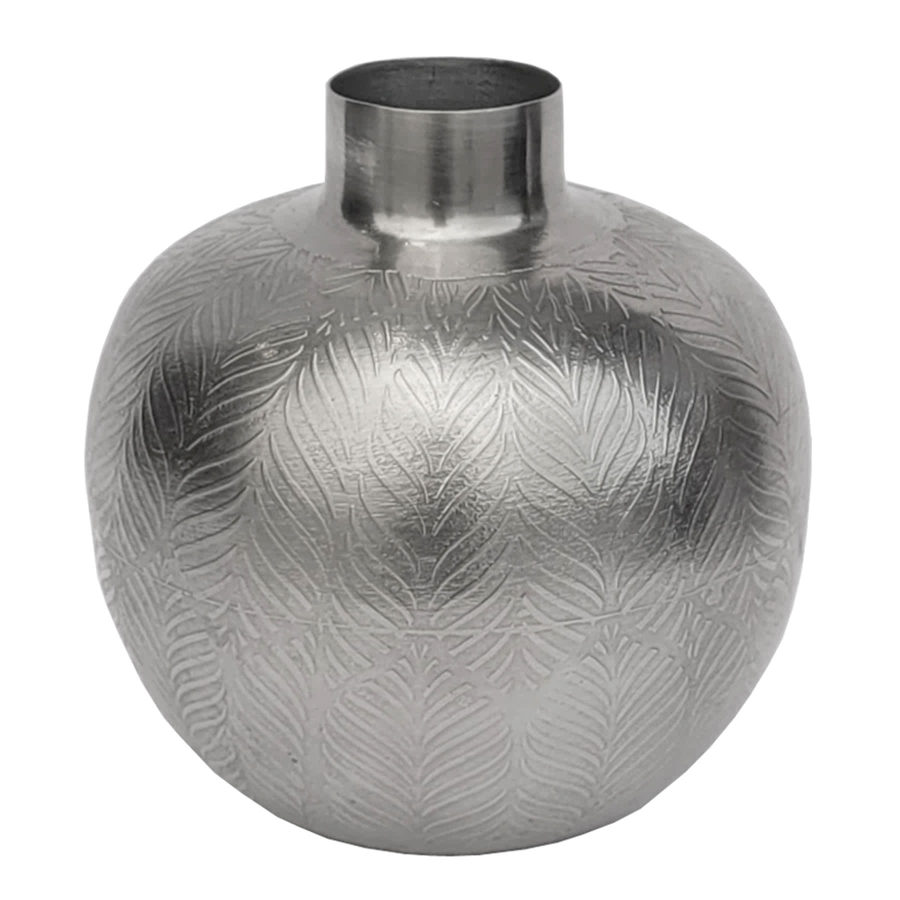 Etching Small Metal Vase, 4.2"