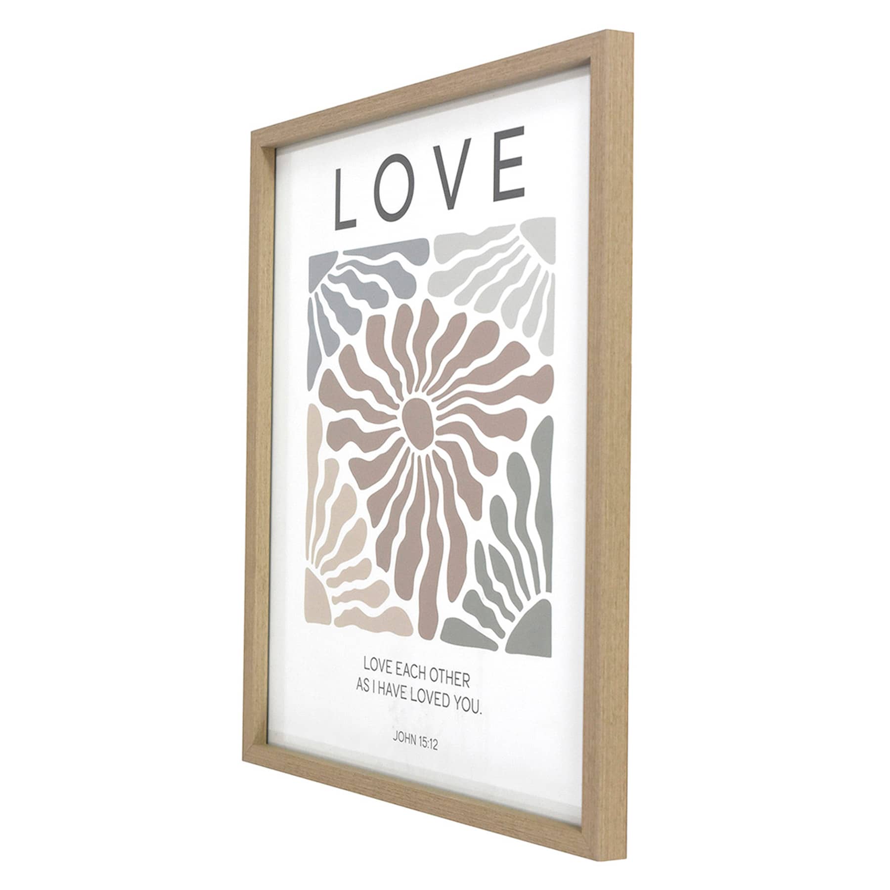 Glass Framed Love Print Wall Art, 16x20