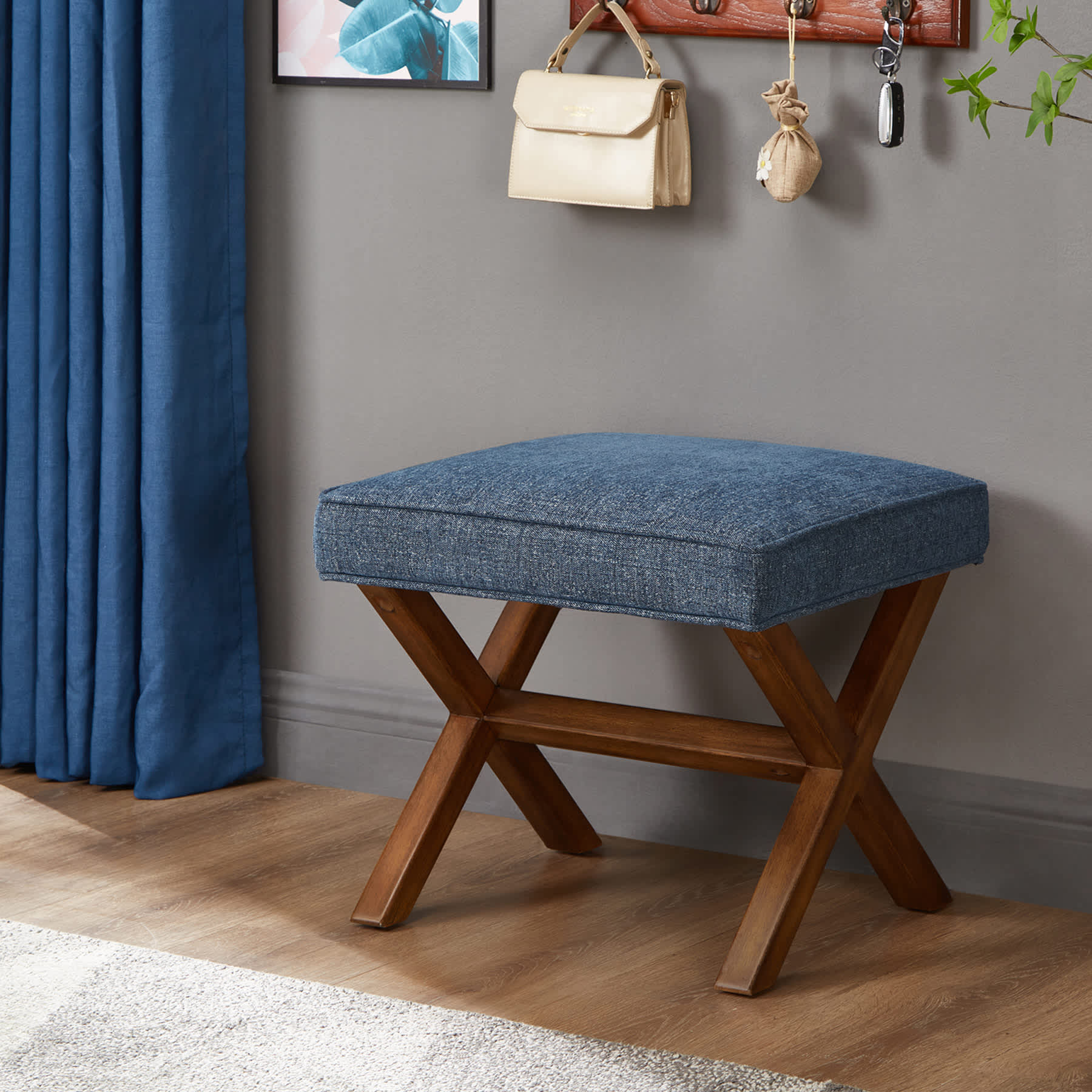 X-Base Ottoman, Blue
