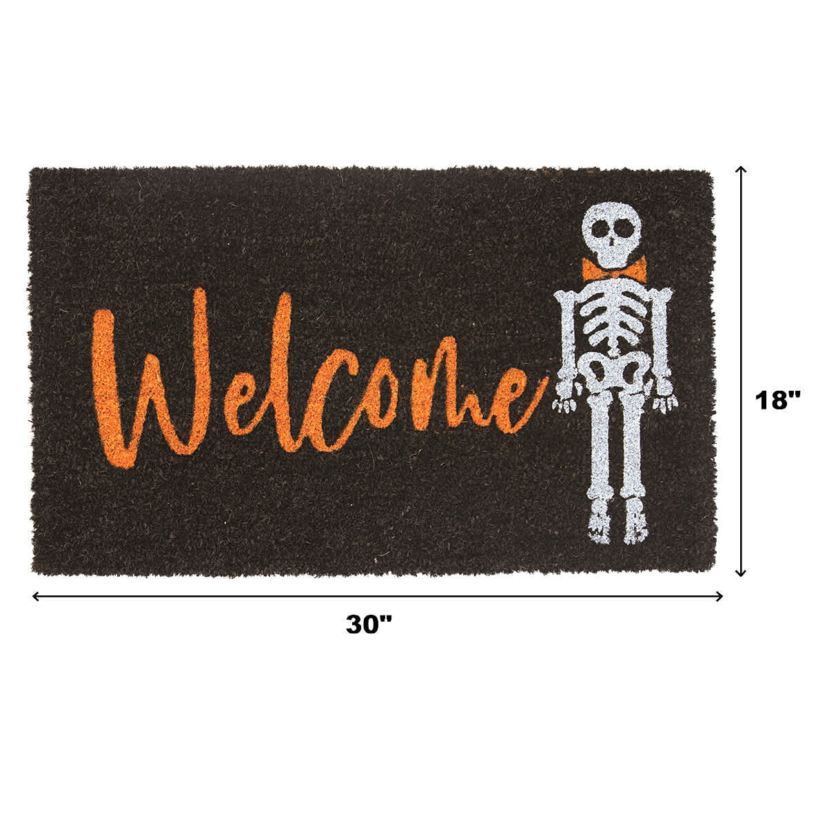 Happy Haunting Welcome Skeleton Printed Coir Mat, 18x30
