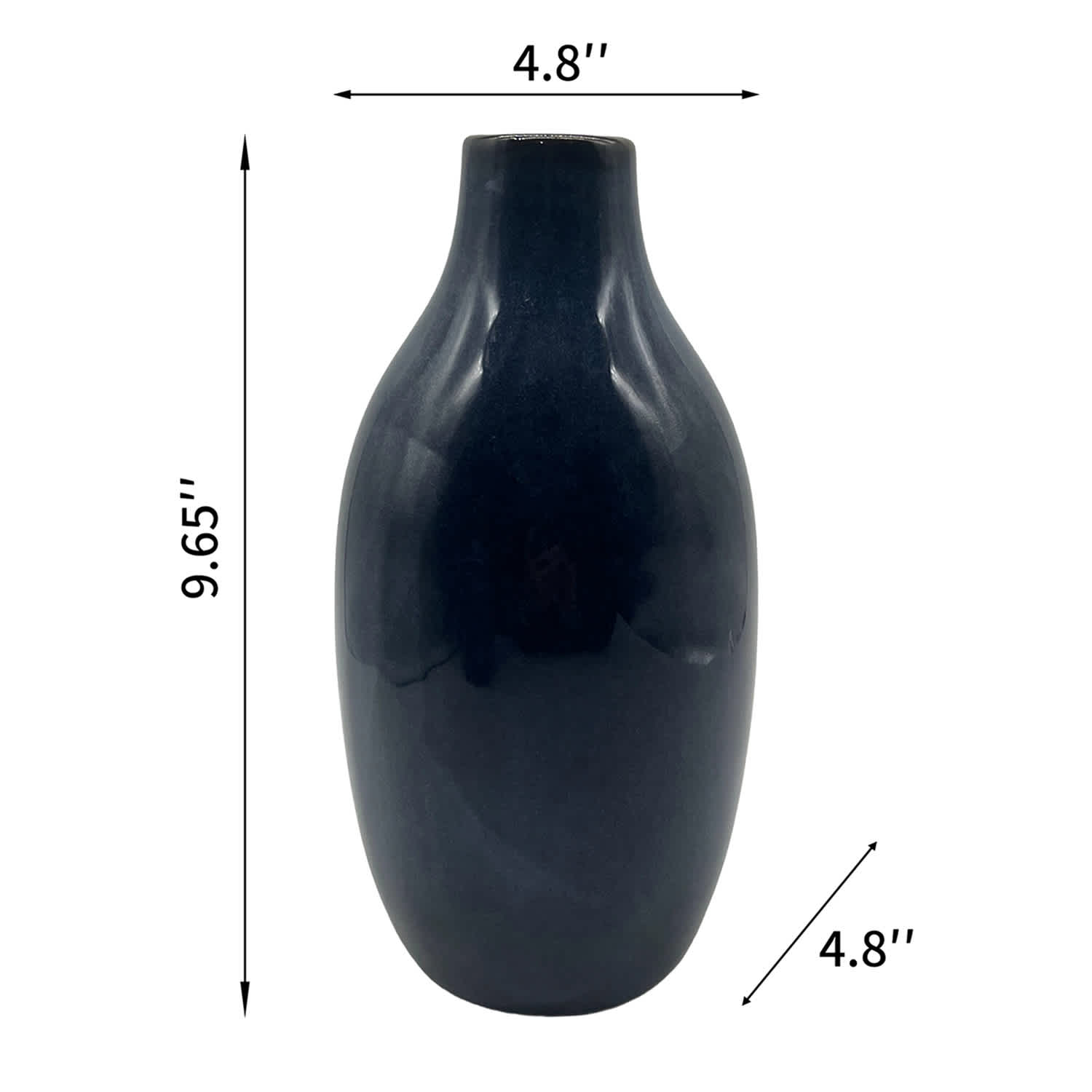 Honeybloom Blue Ceramic Vase, 7"