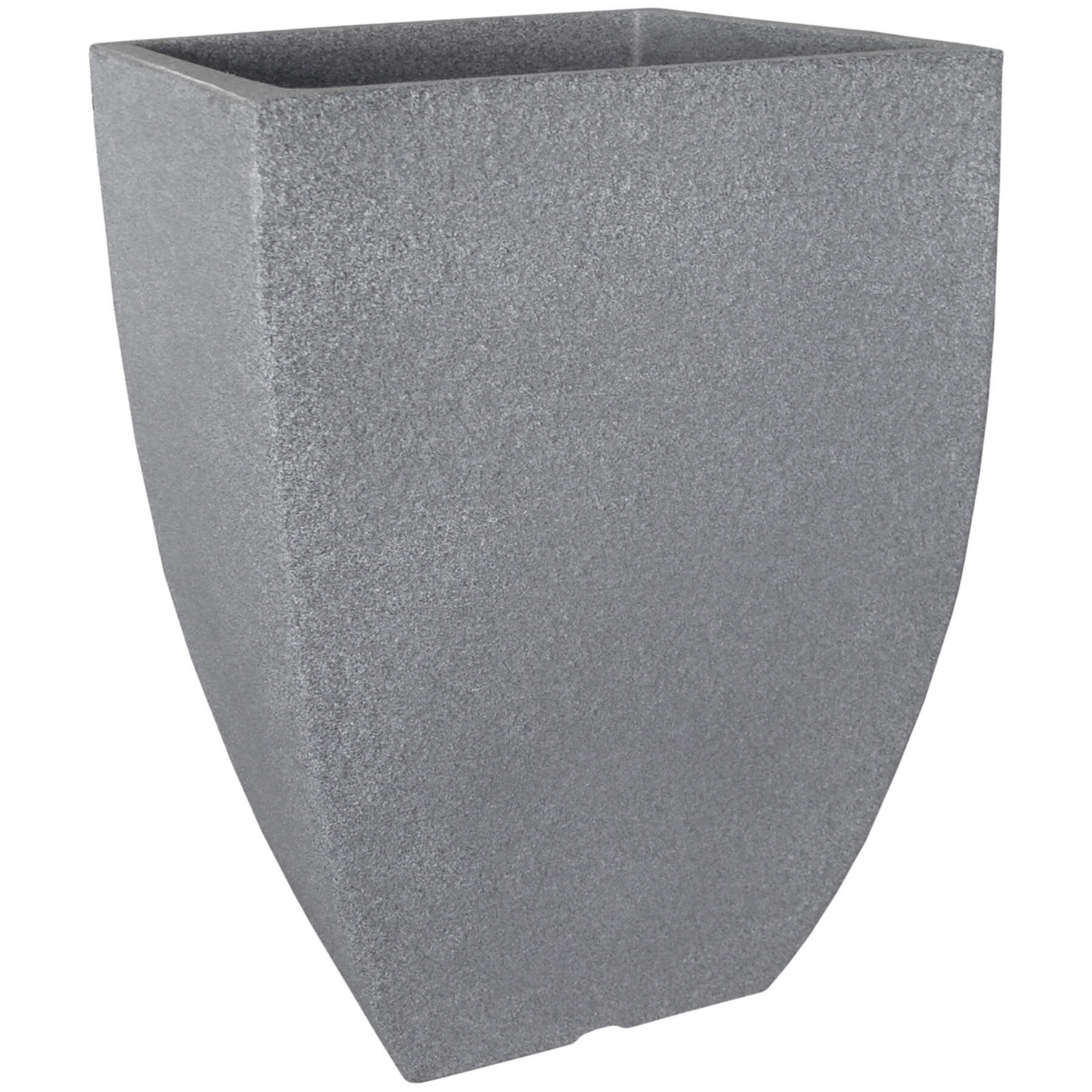 Japi All-Weather Charcoal Grey Modern Square Outdoor Planter, Small