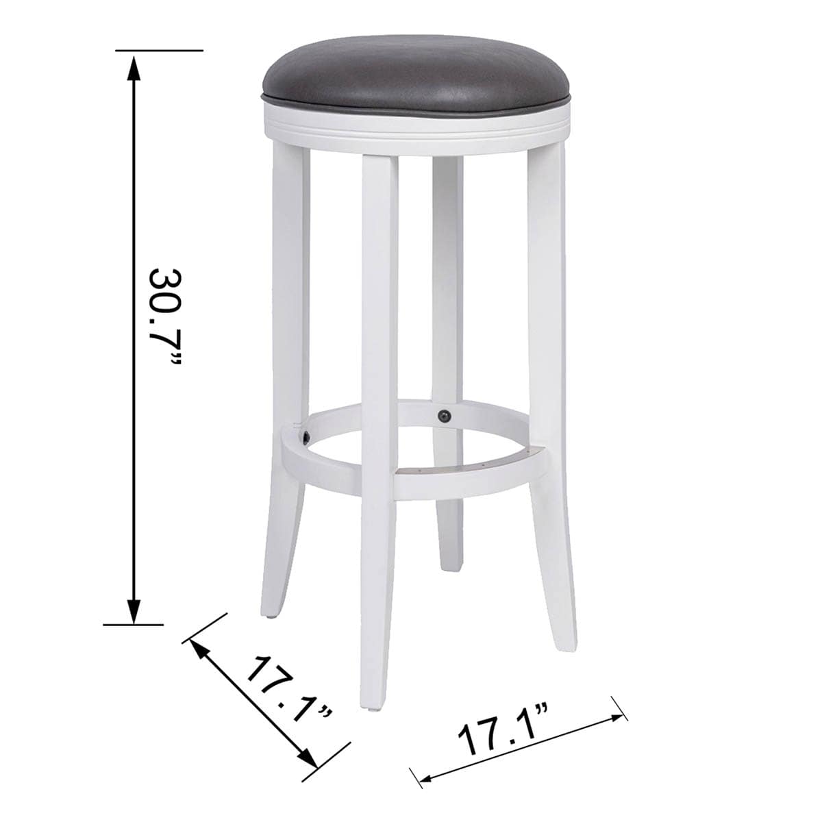 Providence Victoria Backless Barstool, White