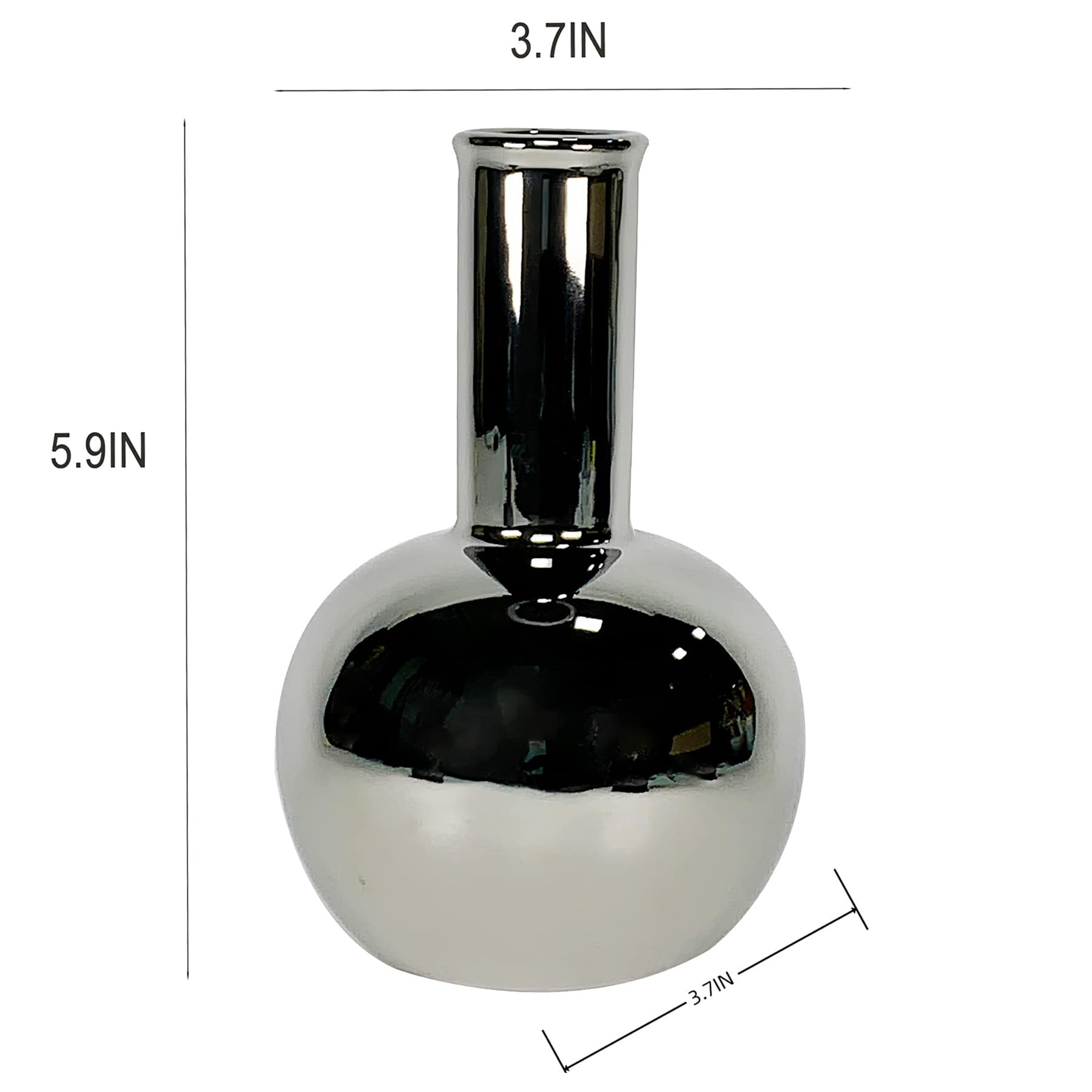 Silver Electro Ceramic Vase, 4x6