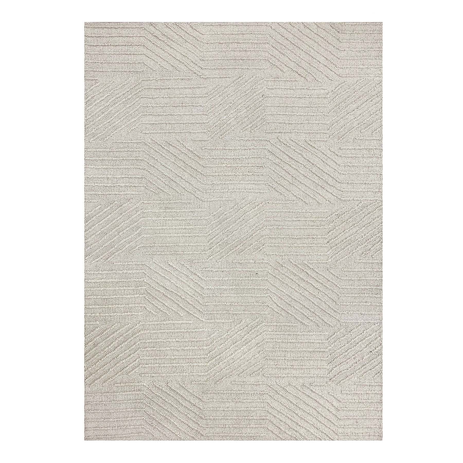(A473) Found & Fable Dartmouth Ivory Tufted Area Rug, 5x7