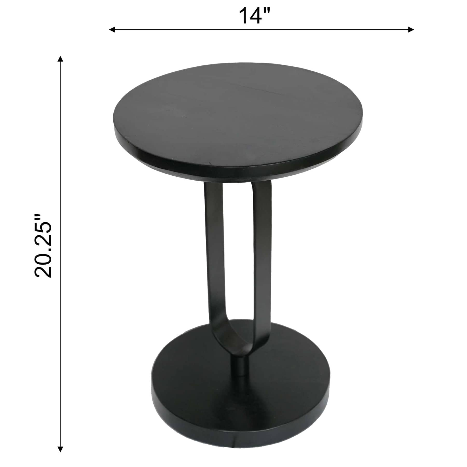 Sebastian Wood & Metal Drink Table, Black