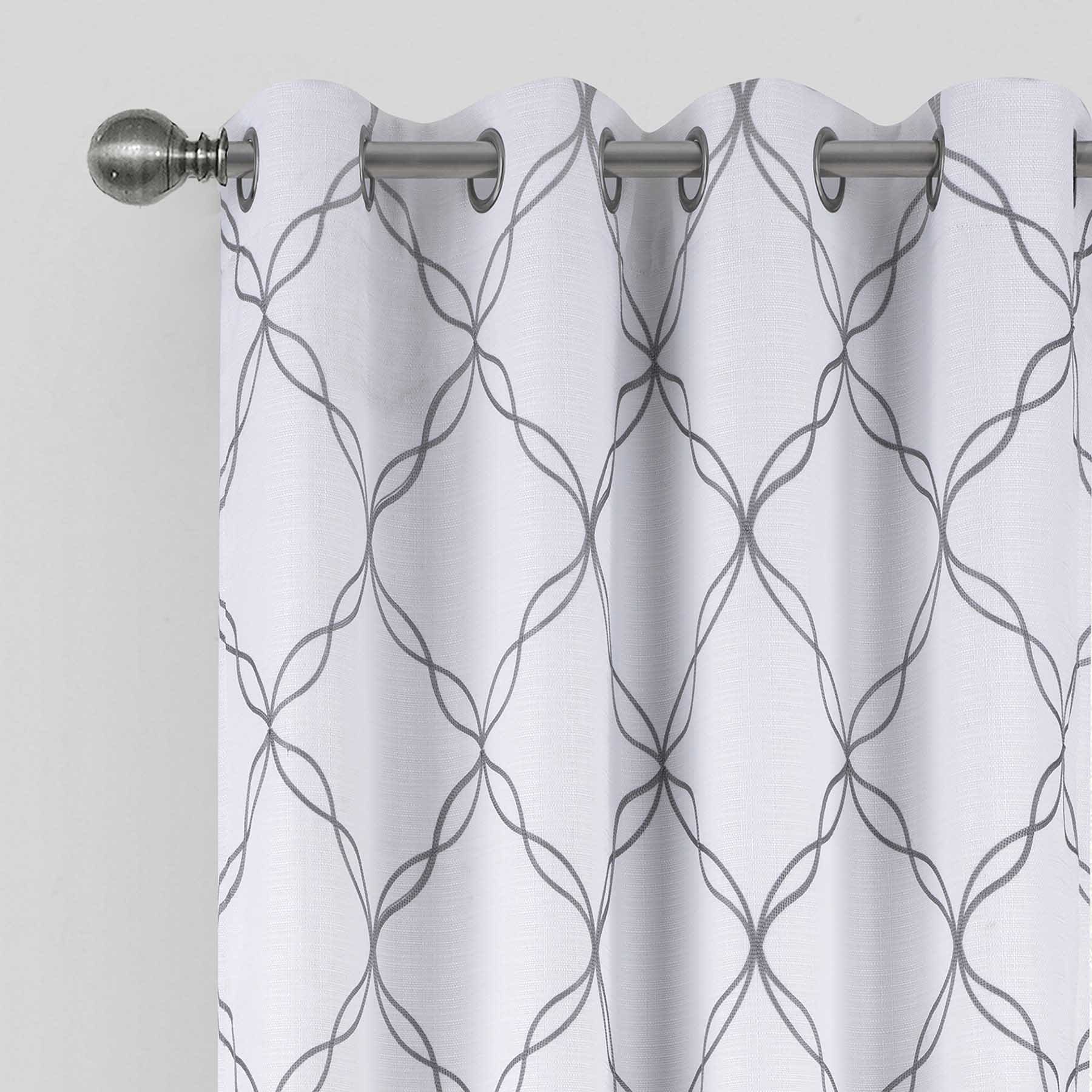 Ivory & Grey Blackout Grommet Curtain Panel, 95"