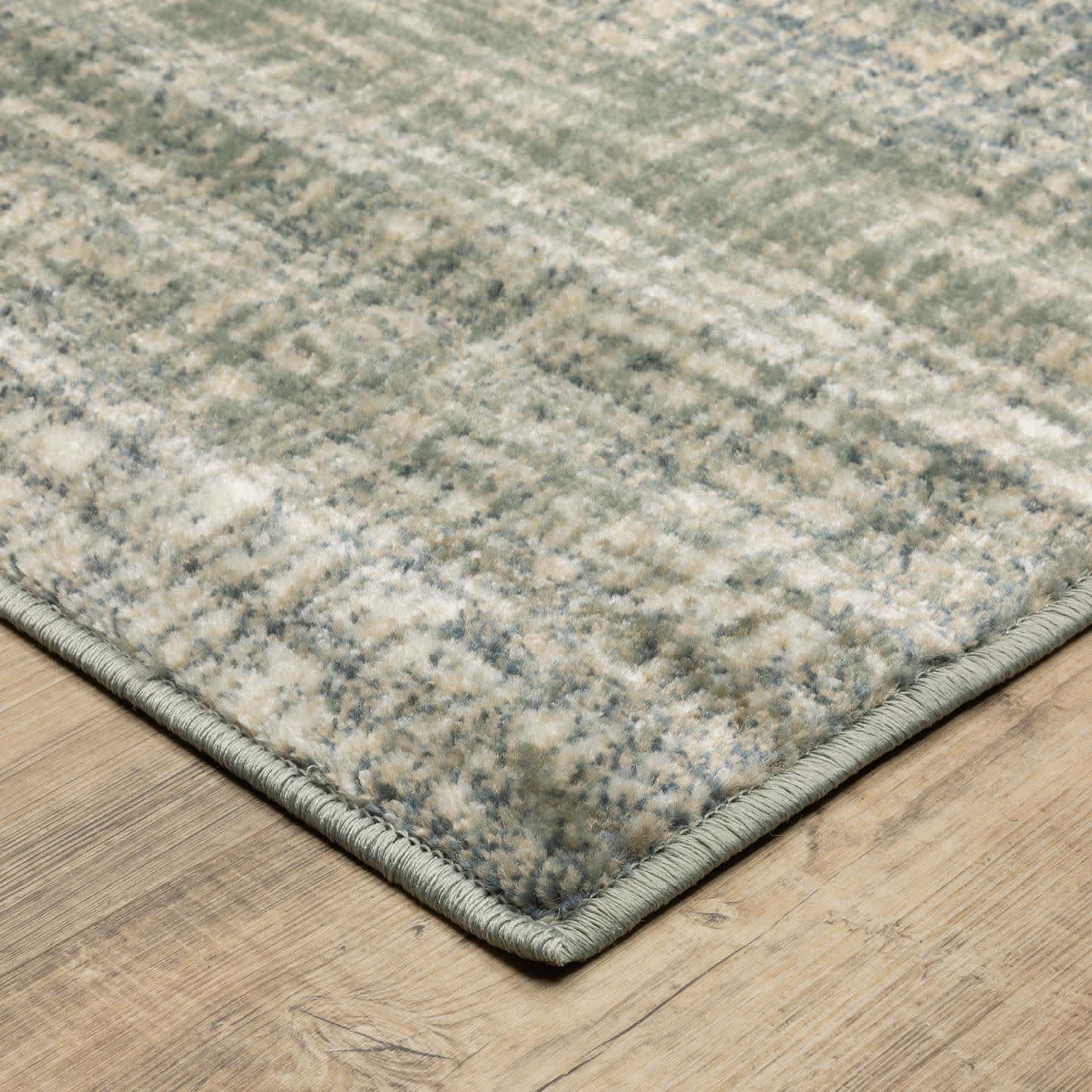 (D476) Addison Blue Abstract Contemporary Runner, 2x5