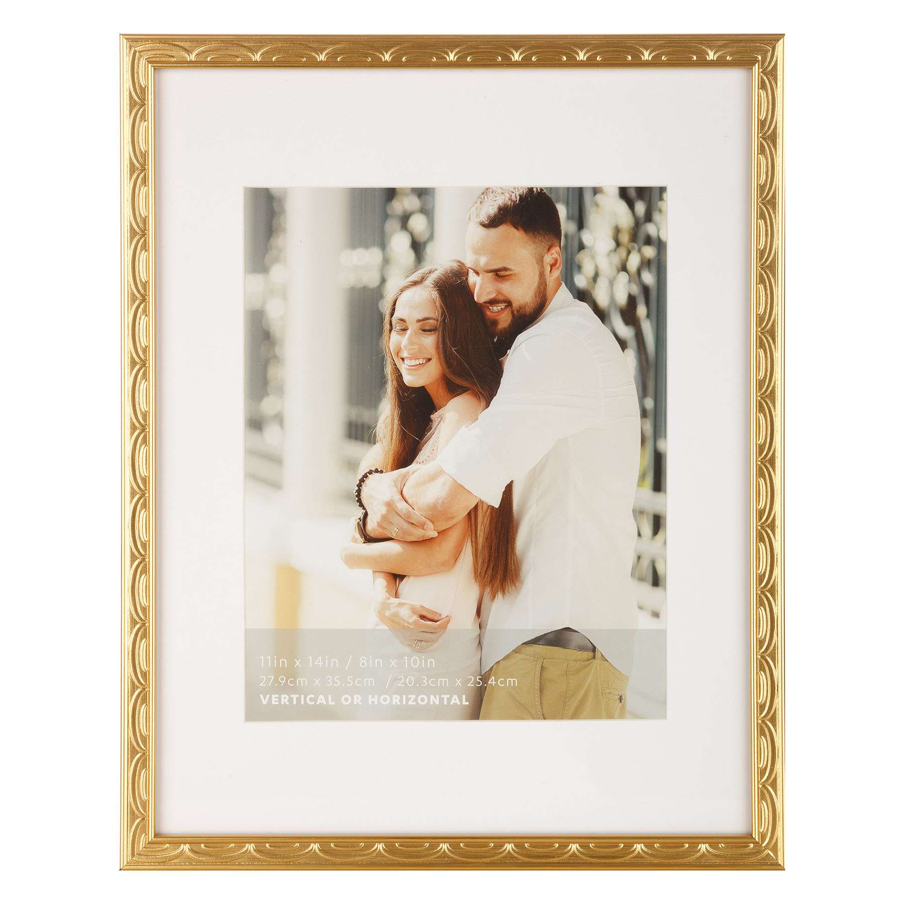 11x14 Matted to 8x10 Portrait Wall Frame, Metallic