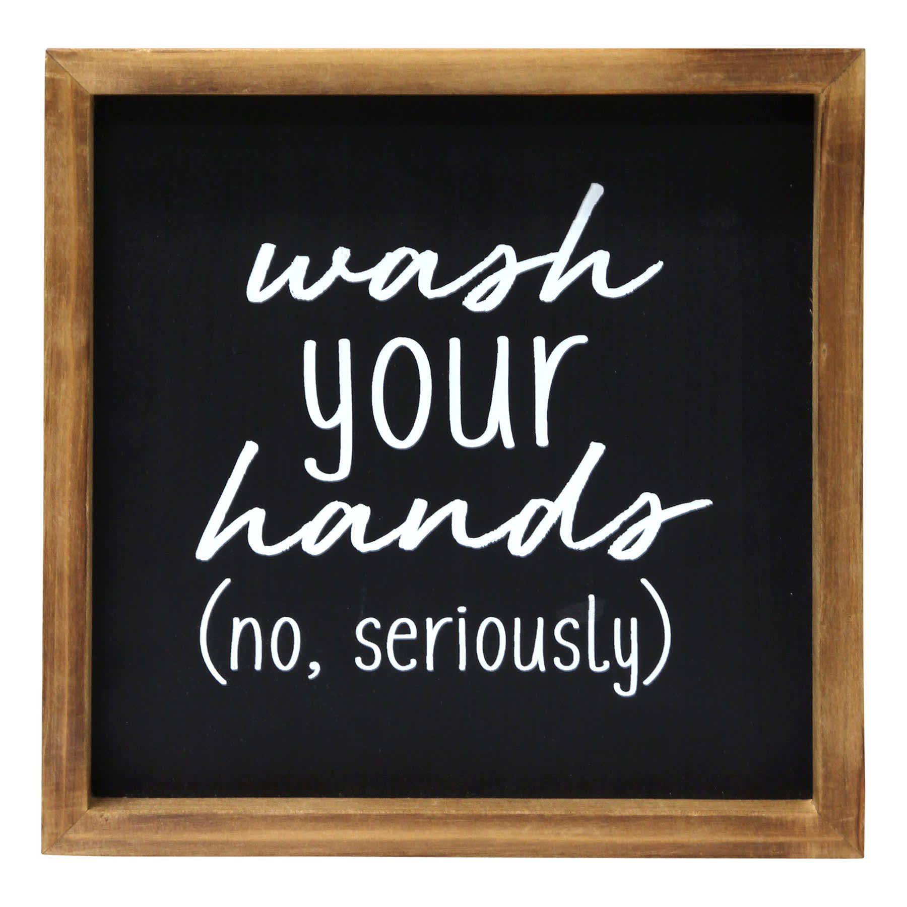 Wash Your Hands Framed Wall Sign, 10"