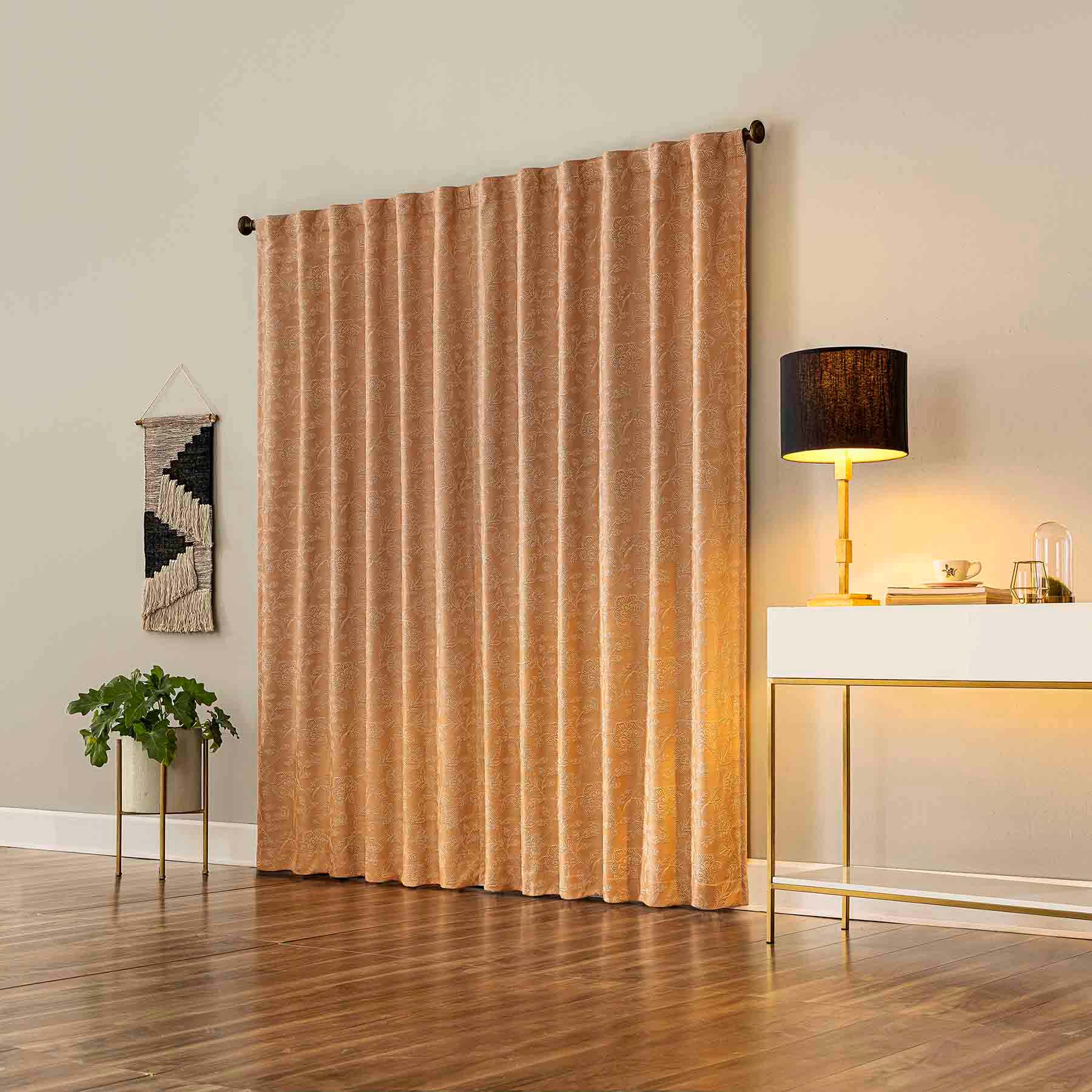 Sun Zero Apricot Extreme Blackout Curtain Panel, 84"
