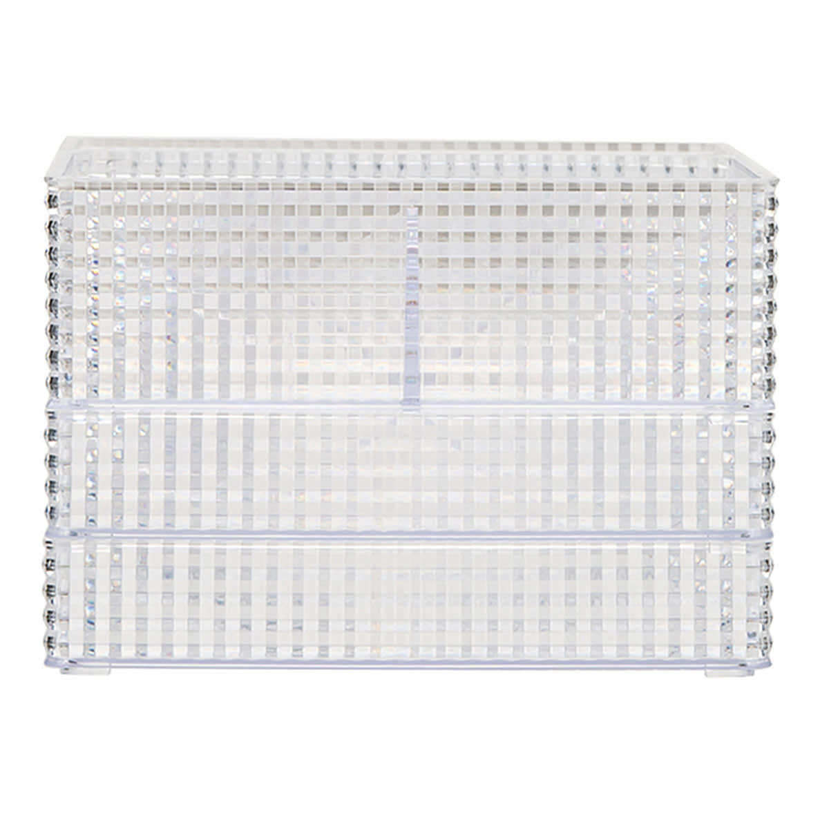 3-Piece Clear Diamond Texture Stackable Drawer Organization Set