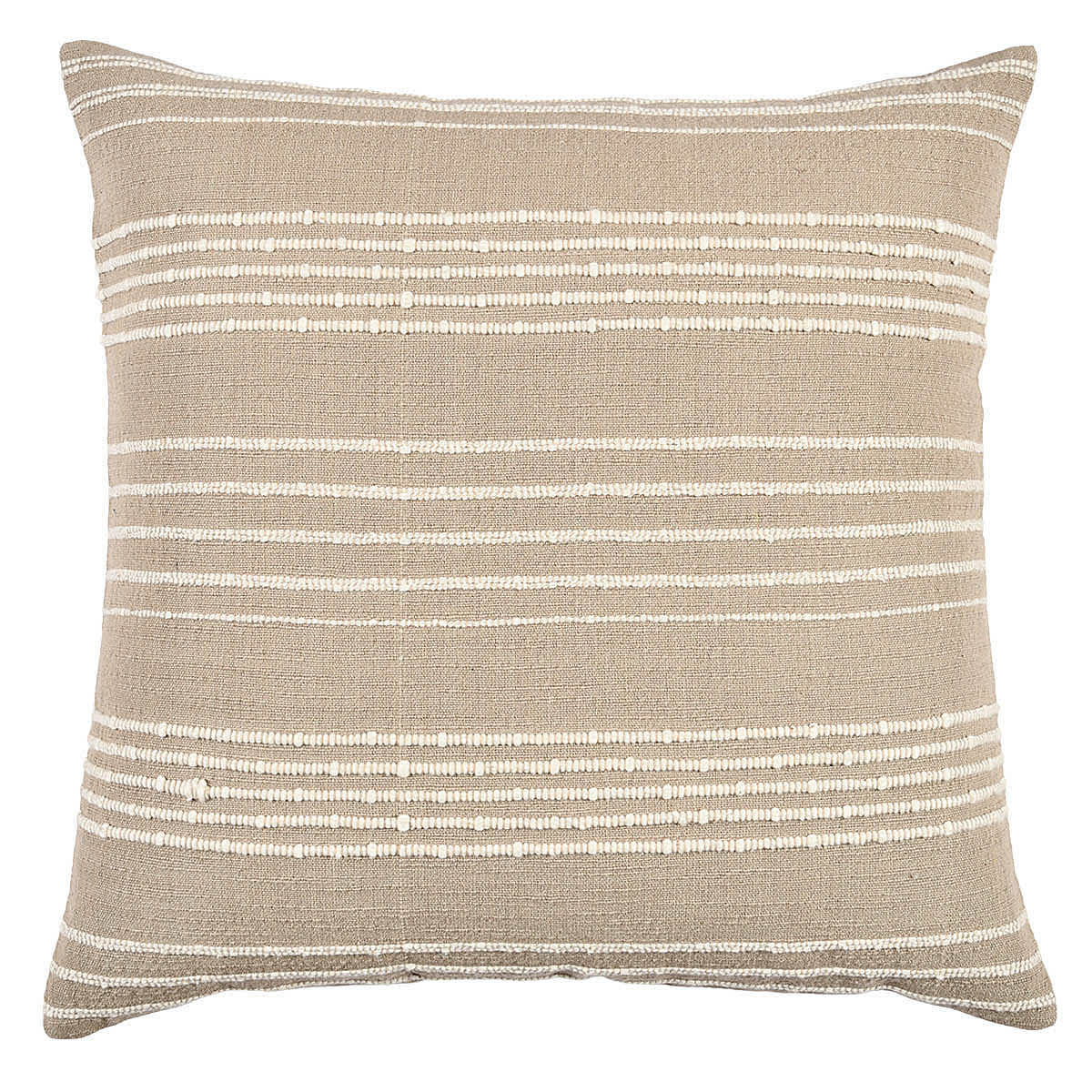2-Pack Beige Striped Woven Throw Pillows, 18"