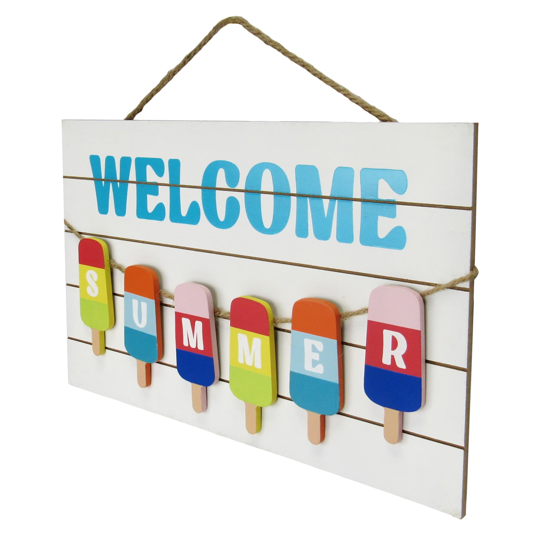 Welcome Summer Popsicles Wooden Outdoor Wall Decor, 16"