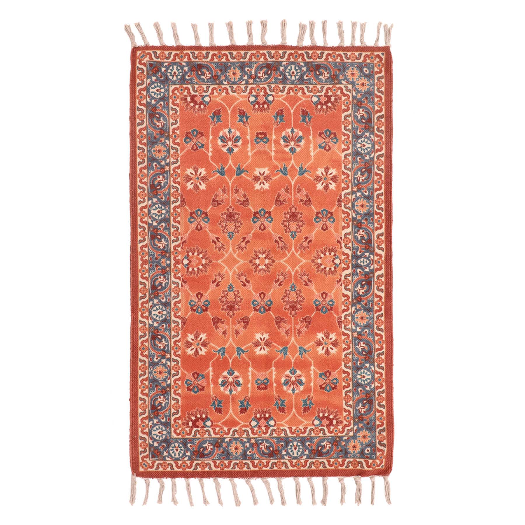 Rust Traditional Border Embroidered Accent Rug, 27x45
