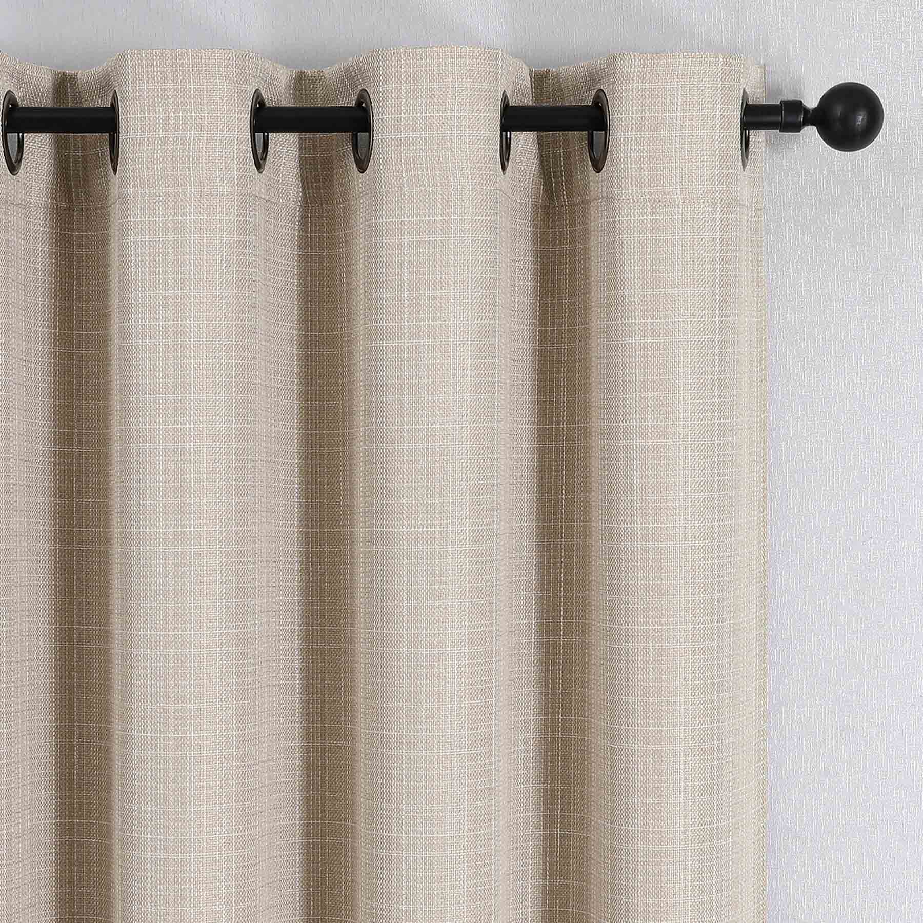 Sun Shield Linen Blackout Grommet Curtain Panel, 95"