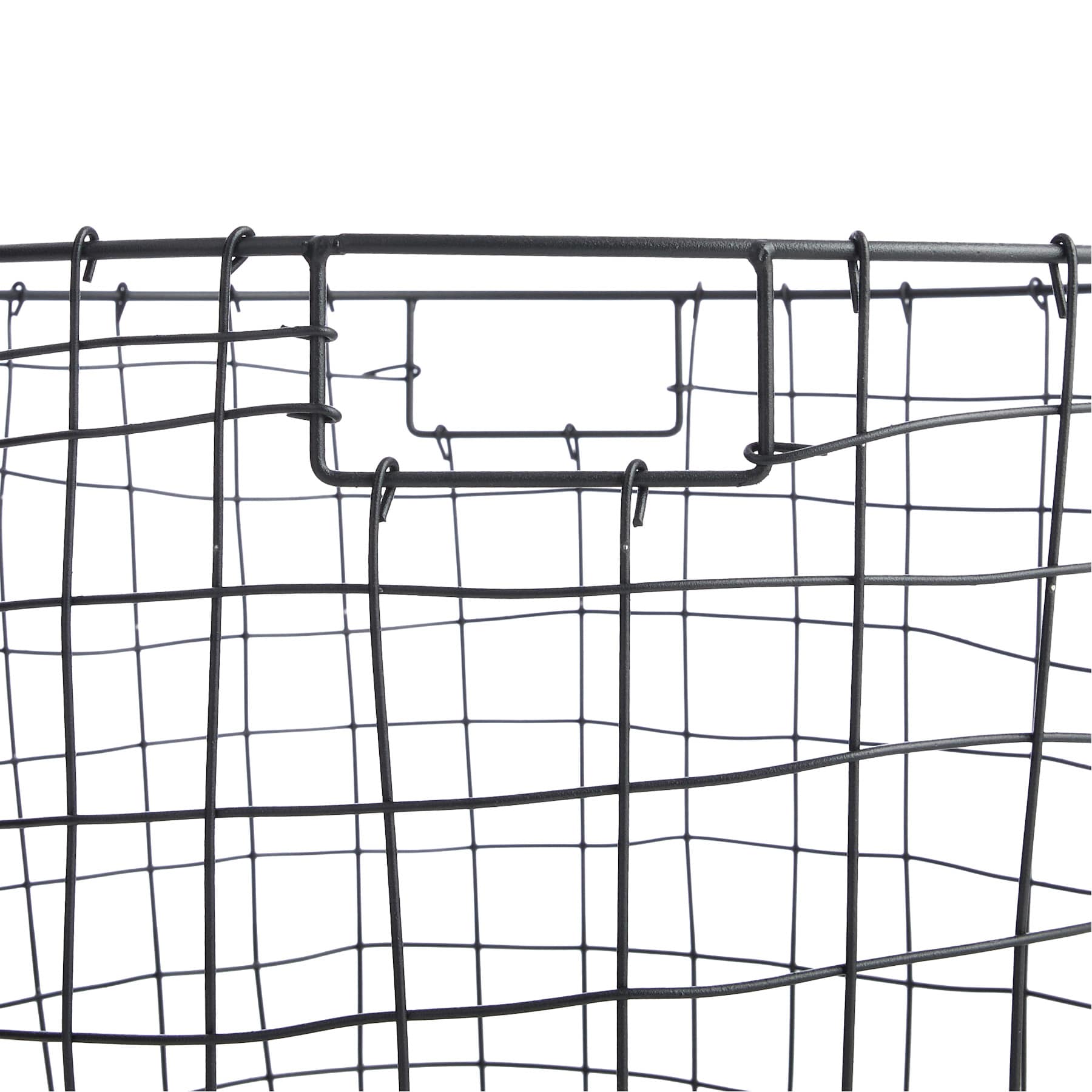 Honeybloom Tapered Dark Grey Metal Basket, Large