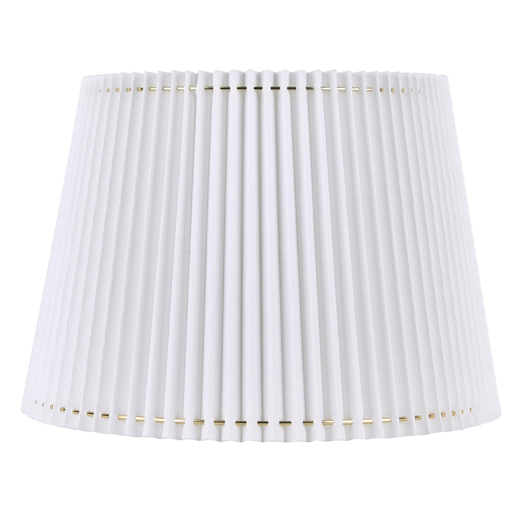 White Stitched Pleat Large Taper Table Lamp Shade, 13x17x12