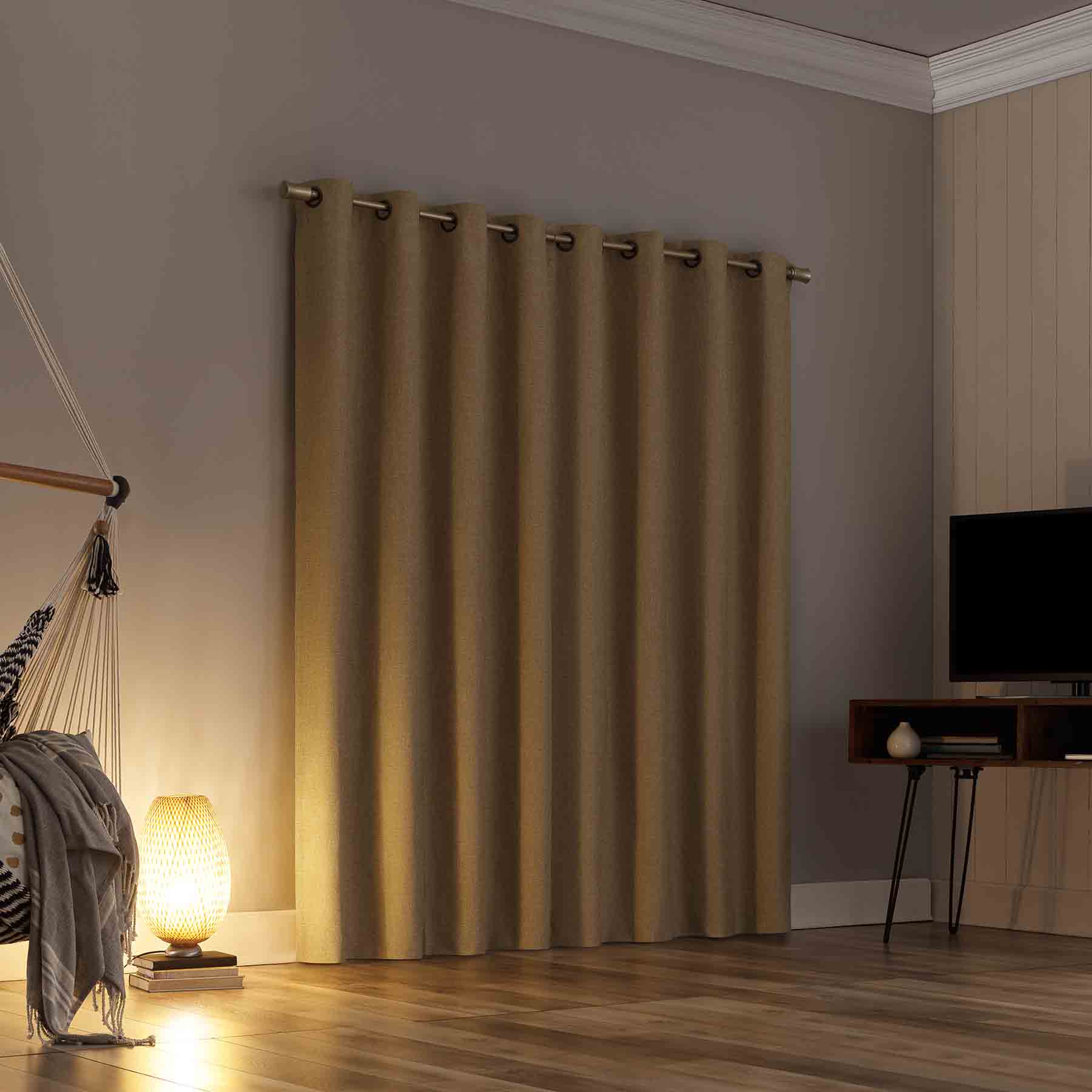 Sun Zero Pacey Yellow Blackout Grommet Curtain Panel, 84"