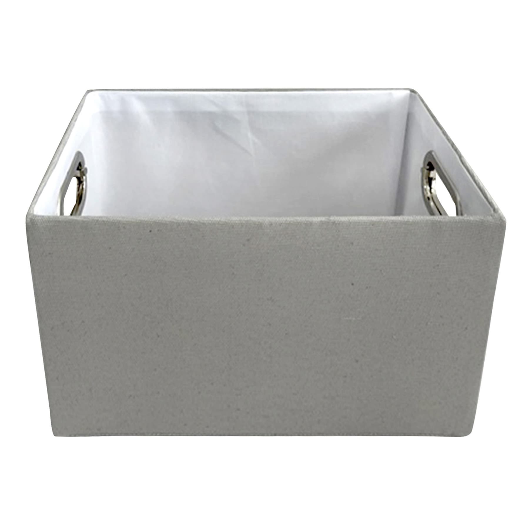 Tiny Dreamers Grey Rectangle Fabric Storage Basket, Medium