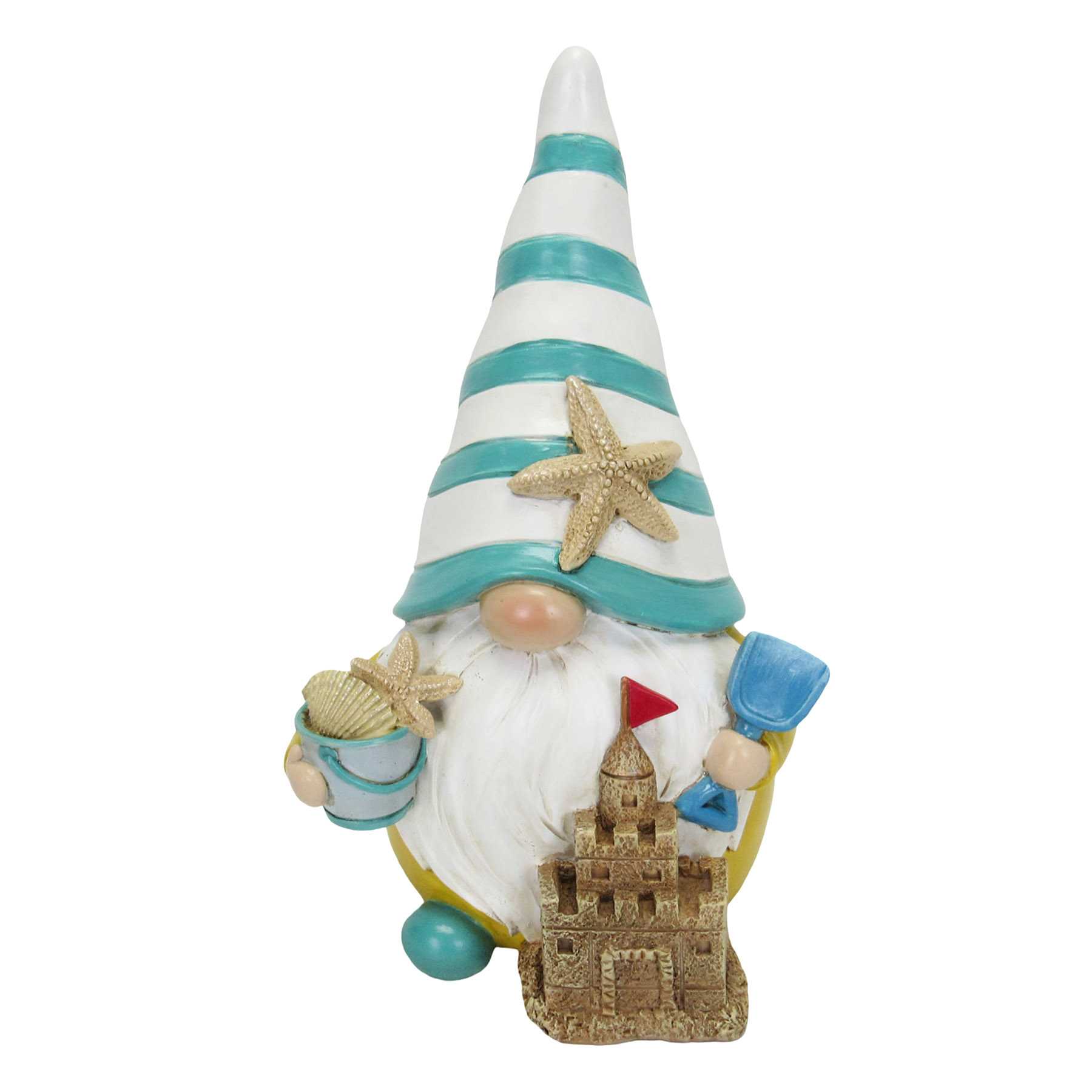 Beach Gnome Outdoor Garden Statue, 10"