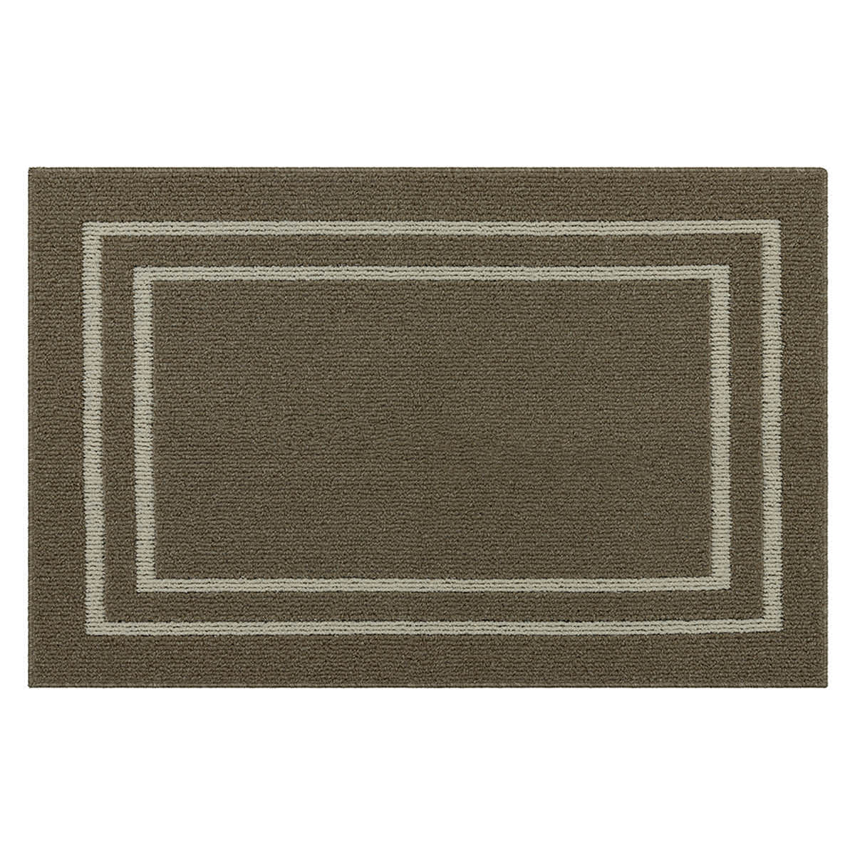 Beige Double Border Washable Tufted Accent Rug, 30x45