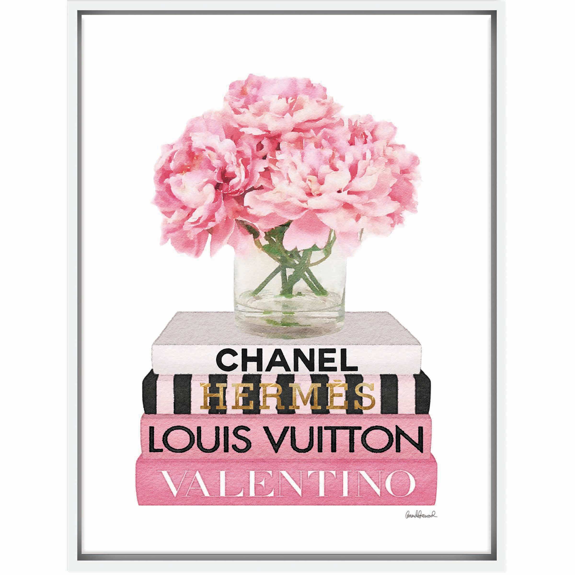 Framed Glam Books Canvas Wall Art, 12x16