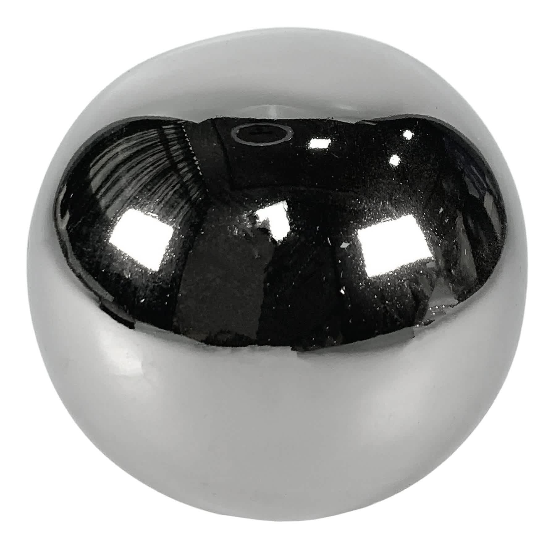 Found & Fable Silver Ceramic Orb, 4"