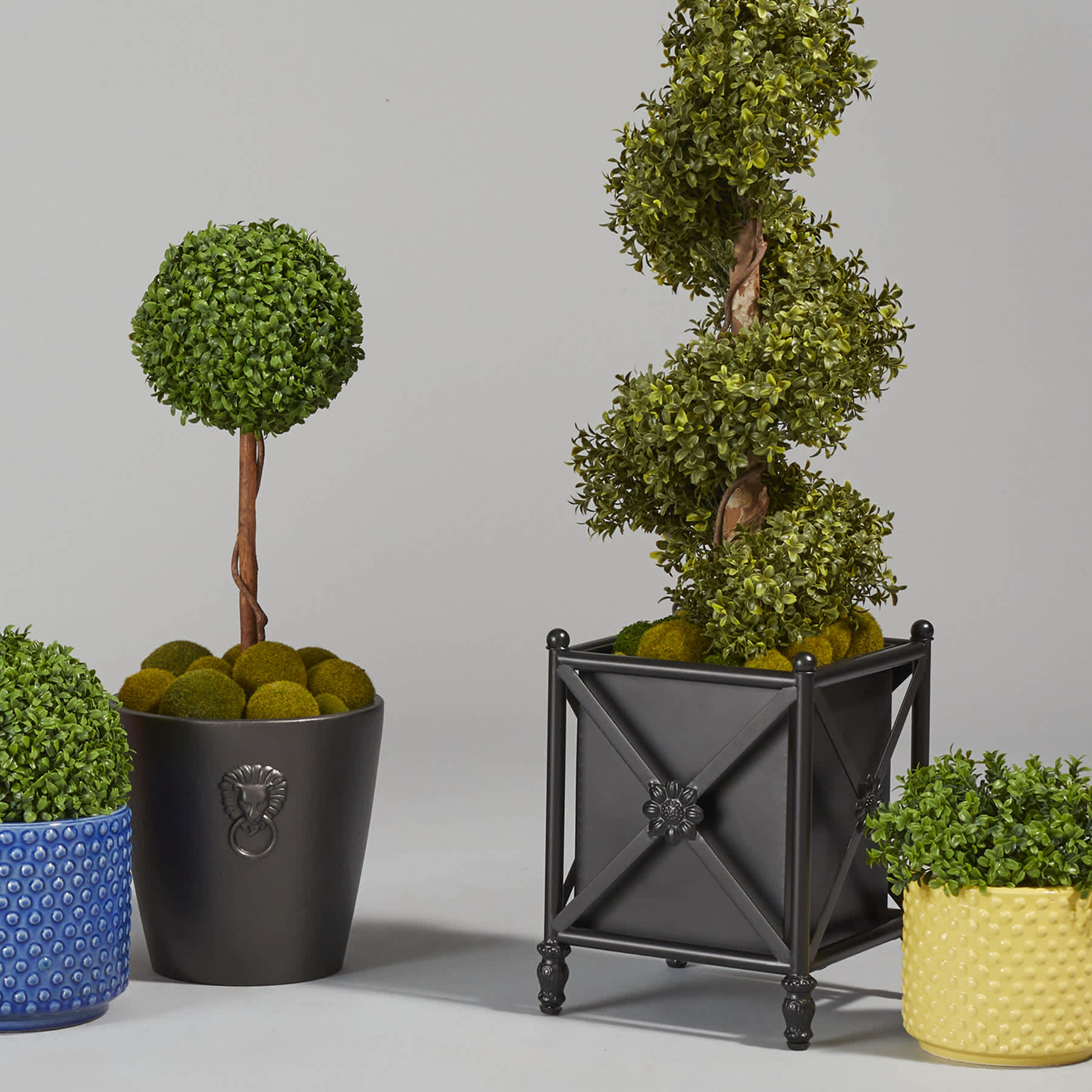 Black Metal Rectangle Stand Planter, Medium