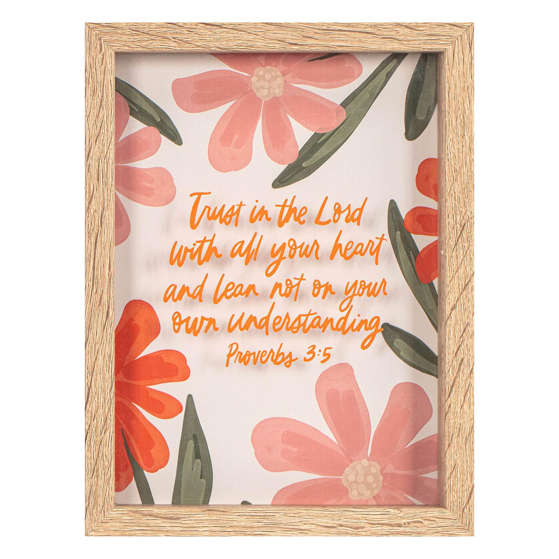 Faith Script Floral Table Sign, 8x6