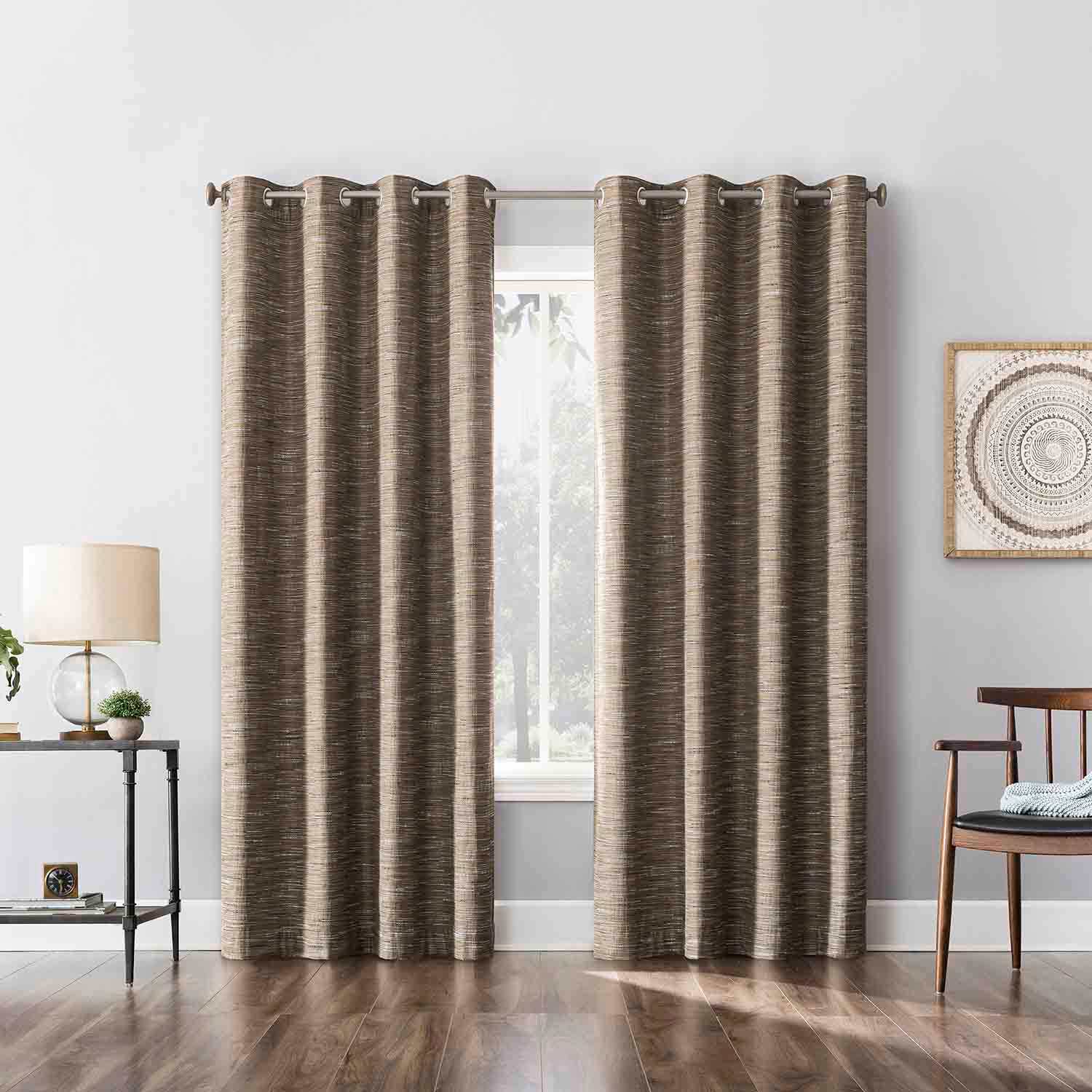 Sun Zero Mocha Extreme Blackout Grommet Curtain Panel, 84"