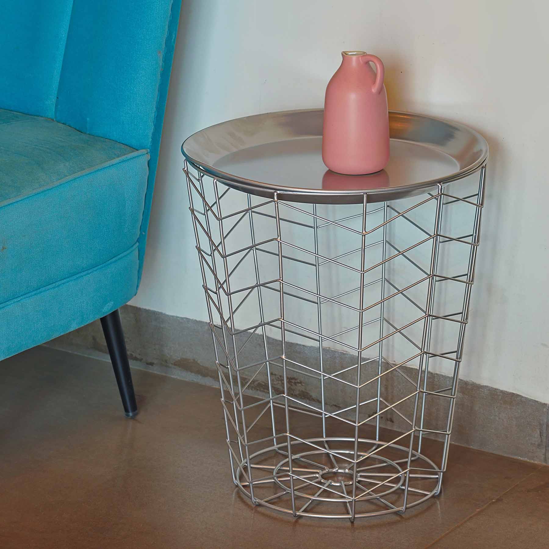 Brody Accent Table, Silver