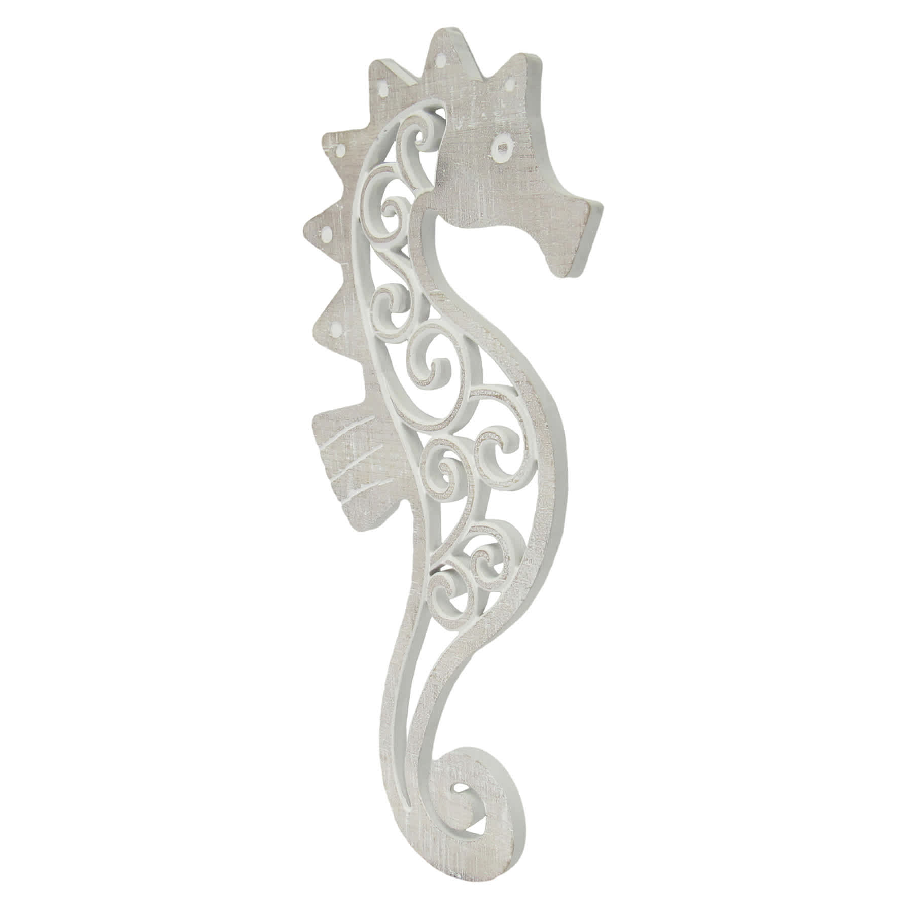 Wood Scrolled Seahorse Wall Decor, 24"