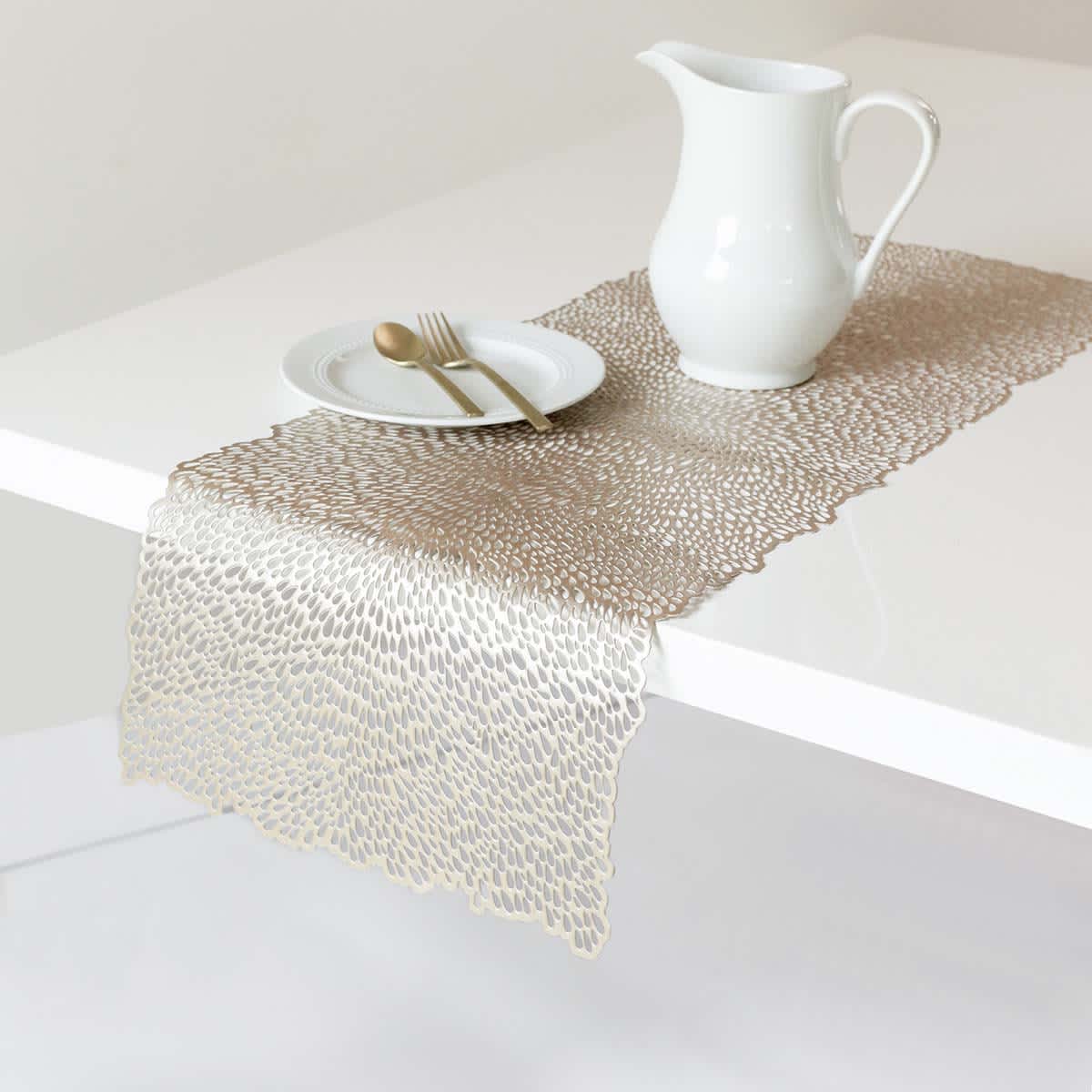 Prosecco Bloom Pressed Vinyl Centerpiece Table Runner, 14.3x36.6