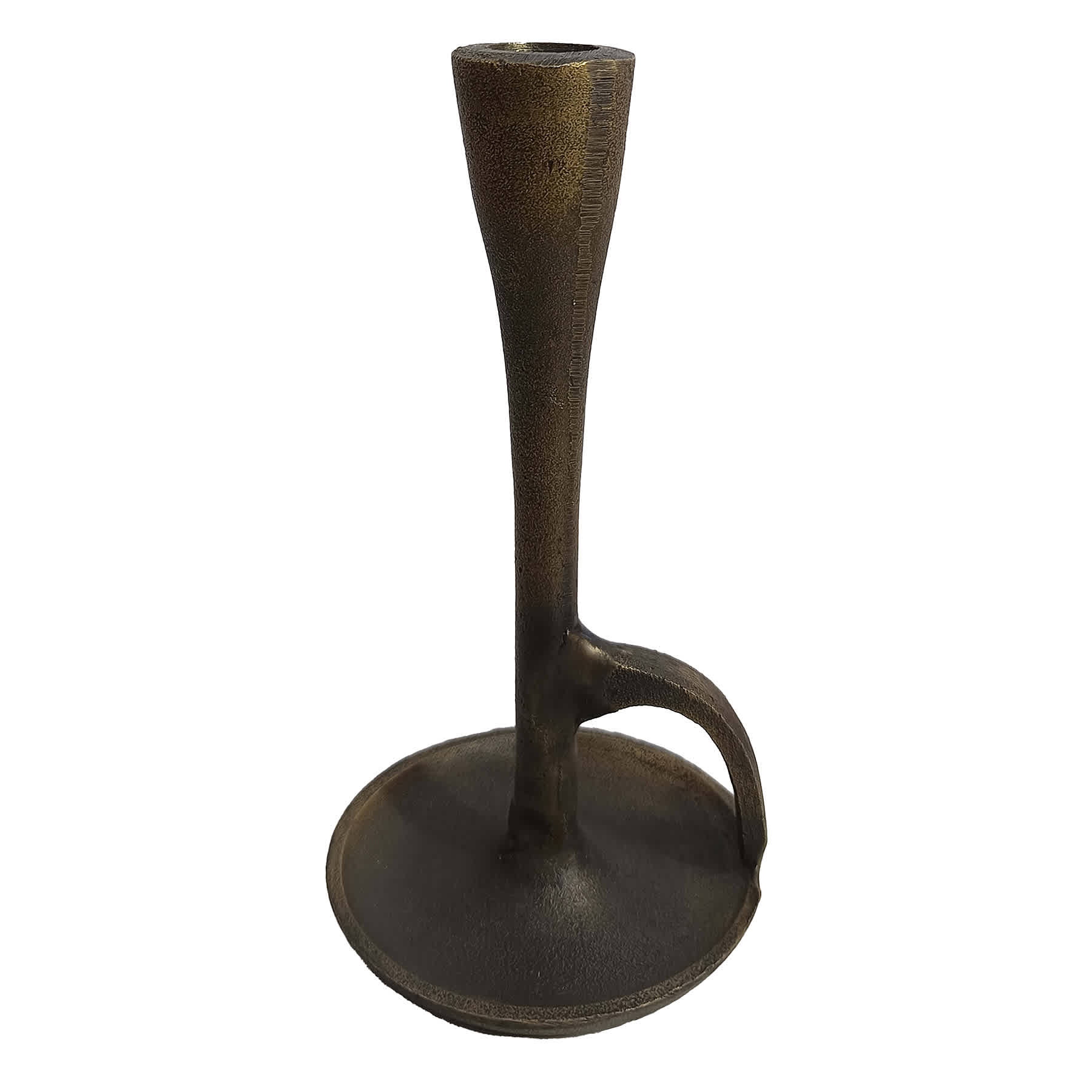 Bronze Cast Iron Taper Candle Holder, 8"
