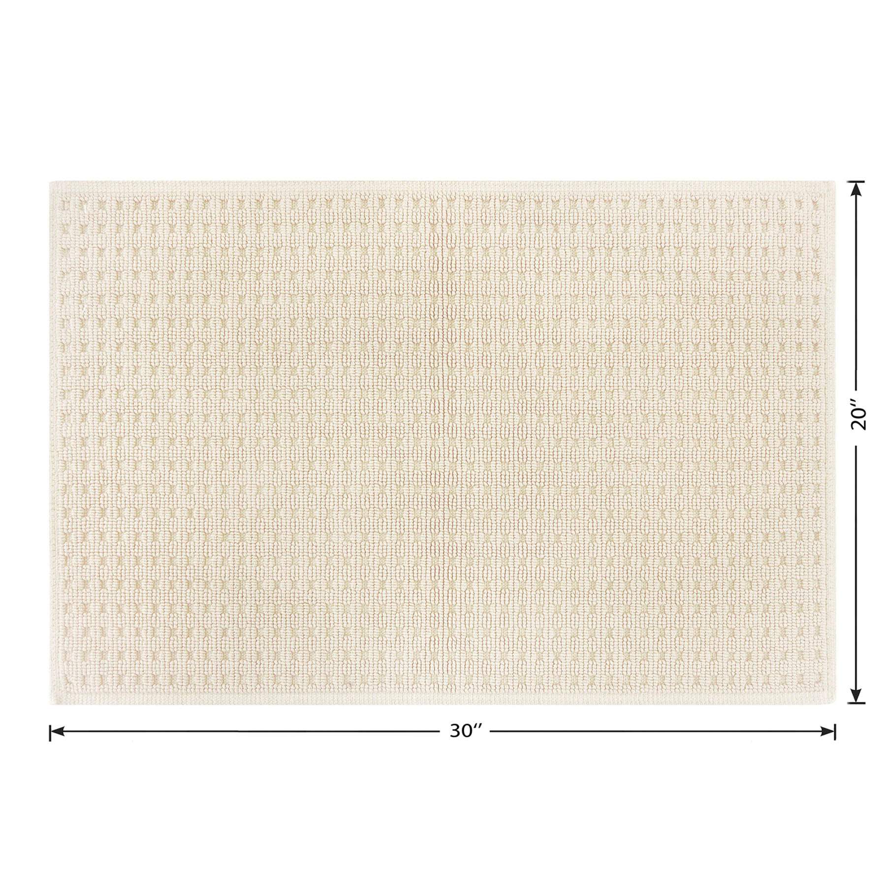 Crosby St. Ivory Waffle Antimicrobial Cotton Bath Rug, 20x30