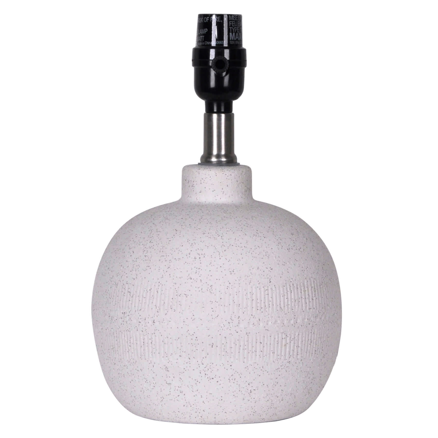 Crosby St. White Textured Round Mini Lamp Base, 11"