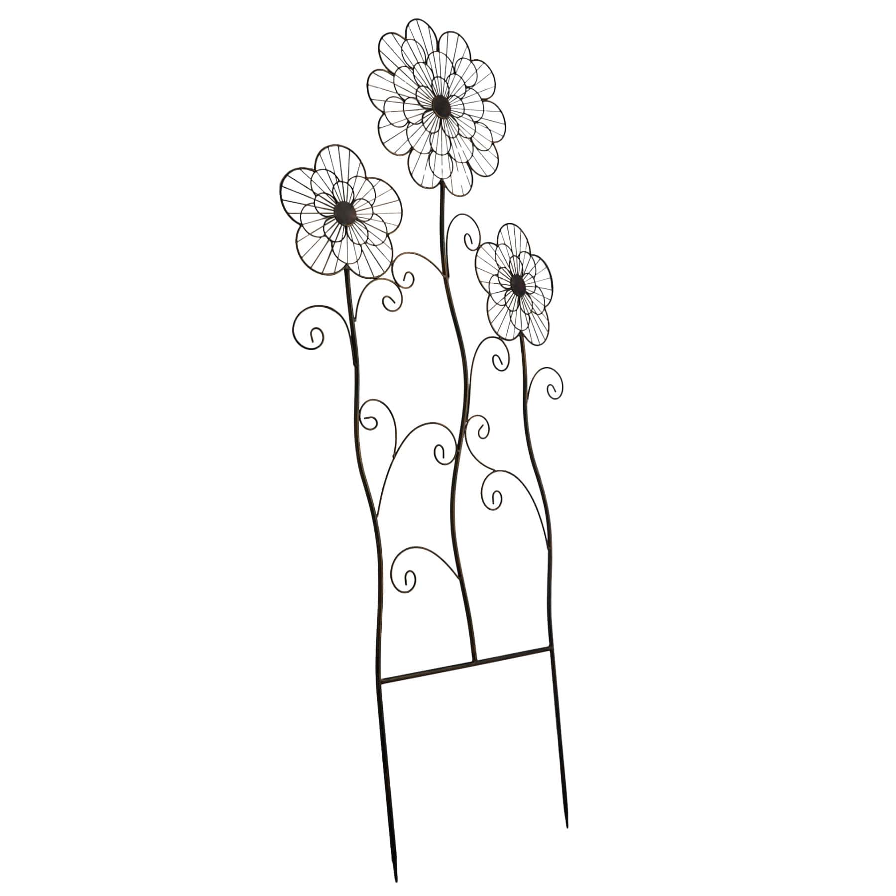 Honeybloom Bronzed Flowers Yard Stake, 53"