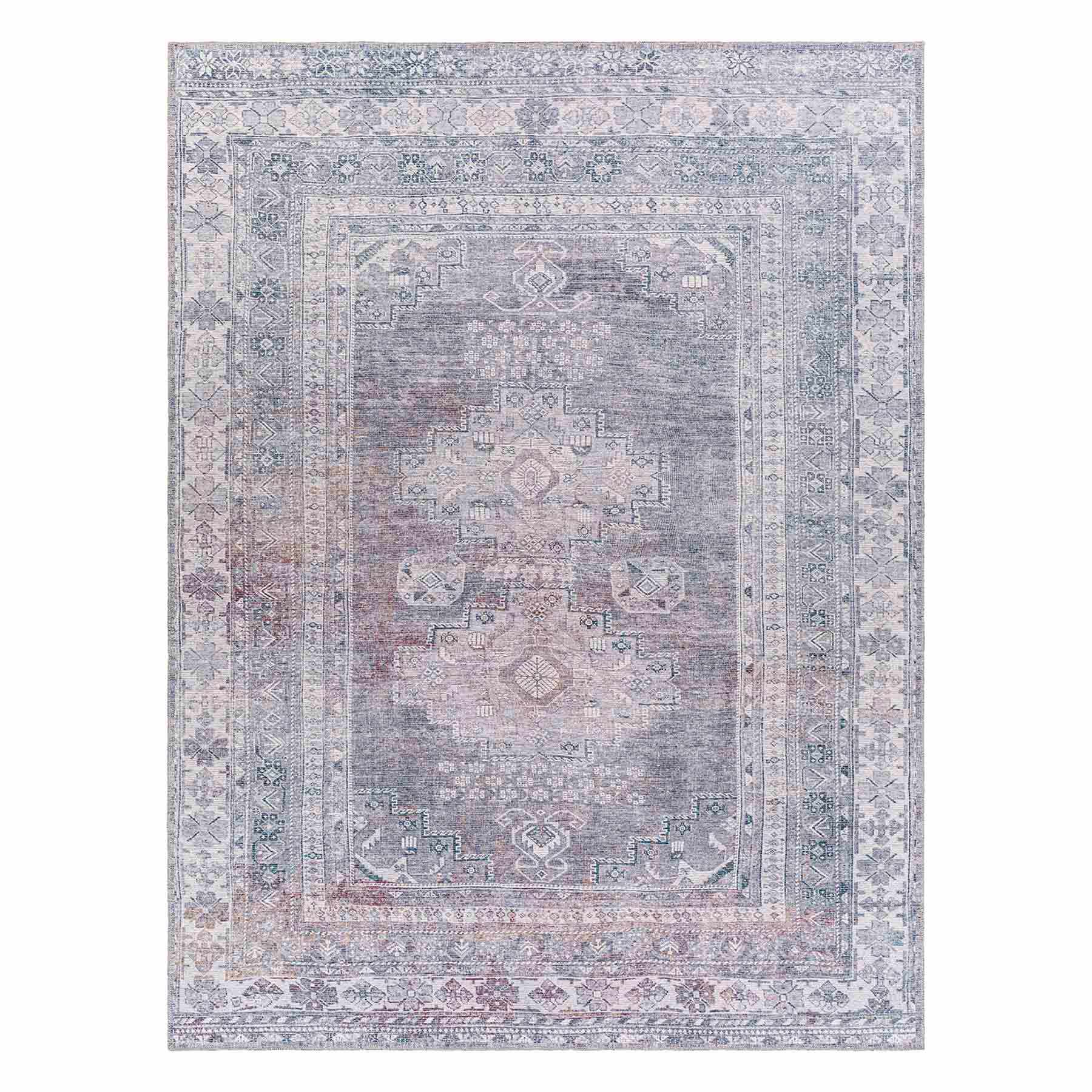 (B786) Honeybloom Colin Multicolor Medallion Washable Area Rug, 8x10