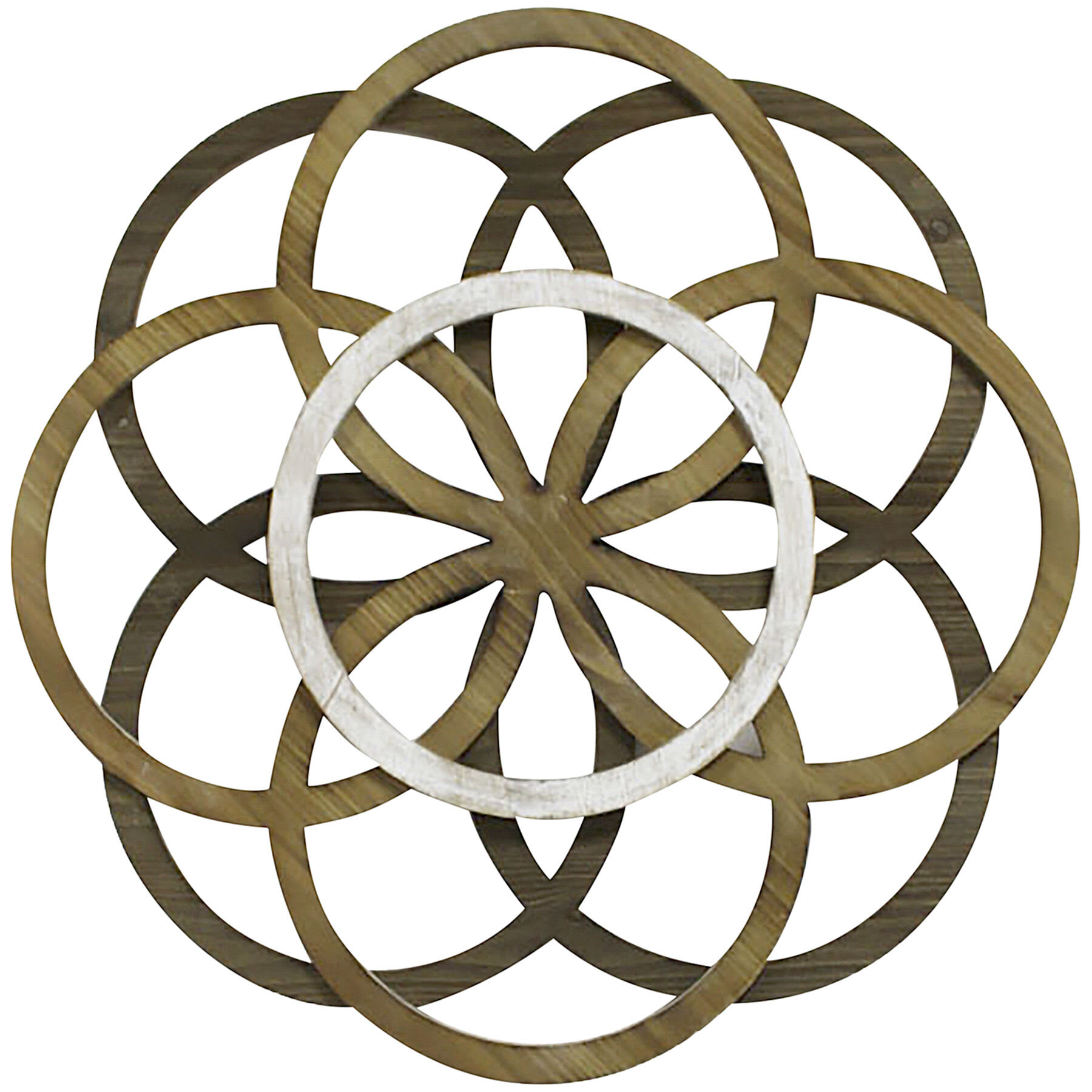 Layered Wooden Round Cutouts Wall Decor, 27"