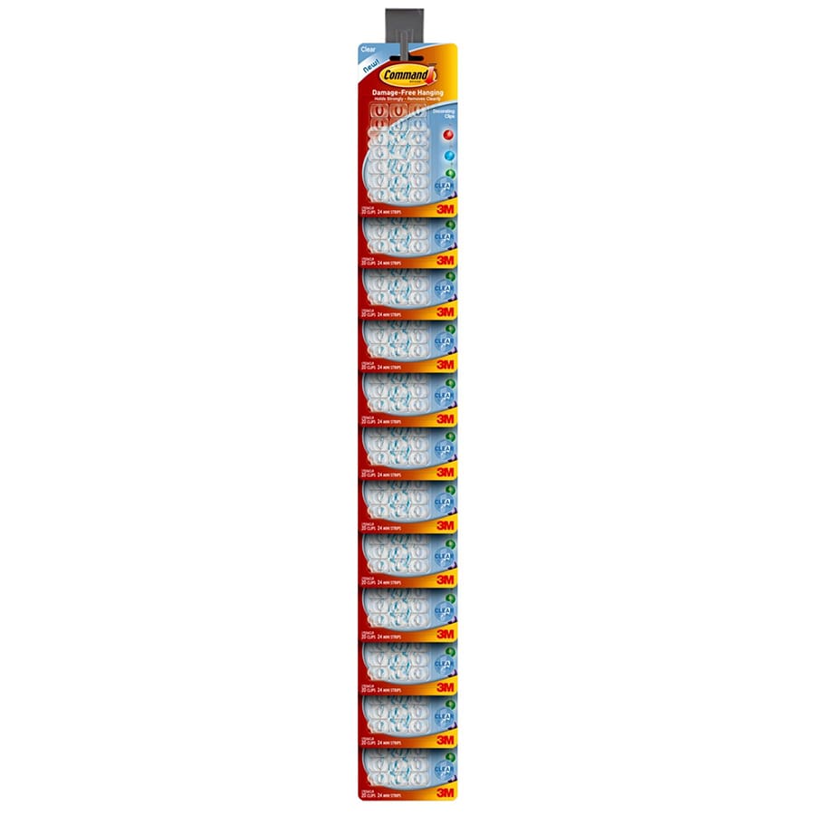 Command? Clear Decorating Clips with Clear Strips, 20-Clips/Pack